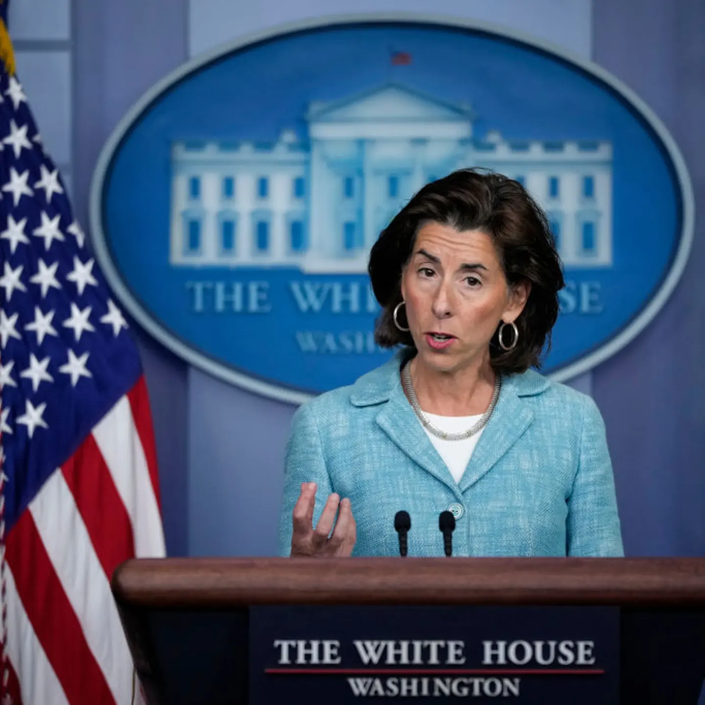 Press Secretary Psaki Holds Daily Briefing With Commerce Secretary Raimondo