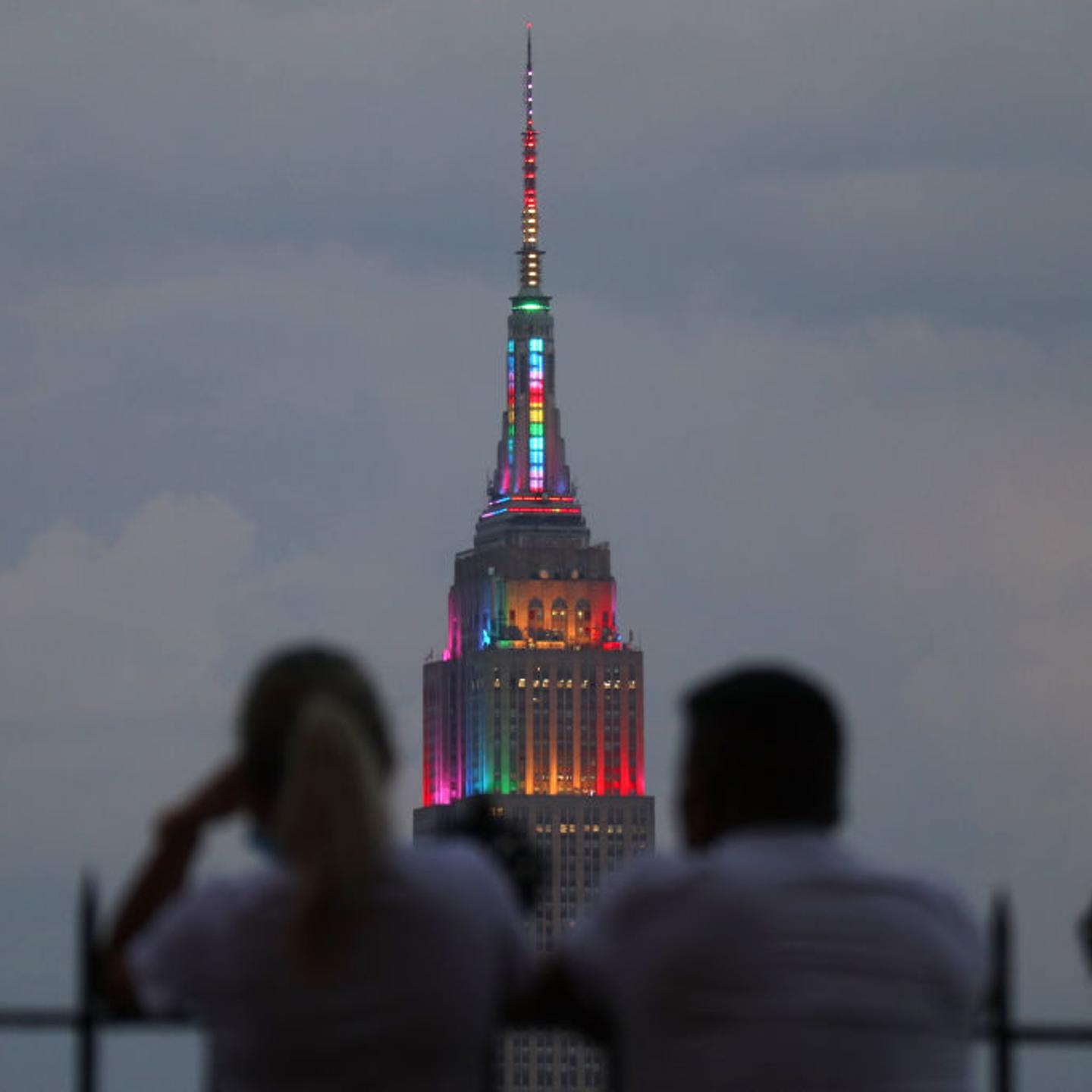 The Empire State Building is lit in rainbow colors to celebrate Pride weekend in New York City on June 28, 2020
