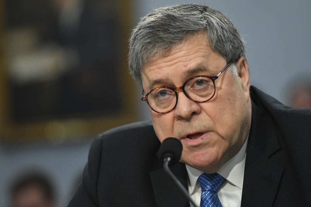 US Attorney General William Barr testifies during a US House Commerce, Justice, Science, and Related Agencies Subcommittee hearing on the Department of Justice Budget Request for Fiscal Year 2020