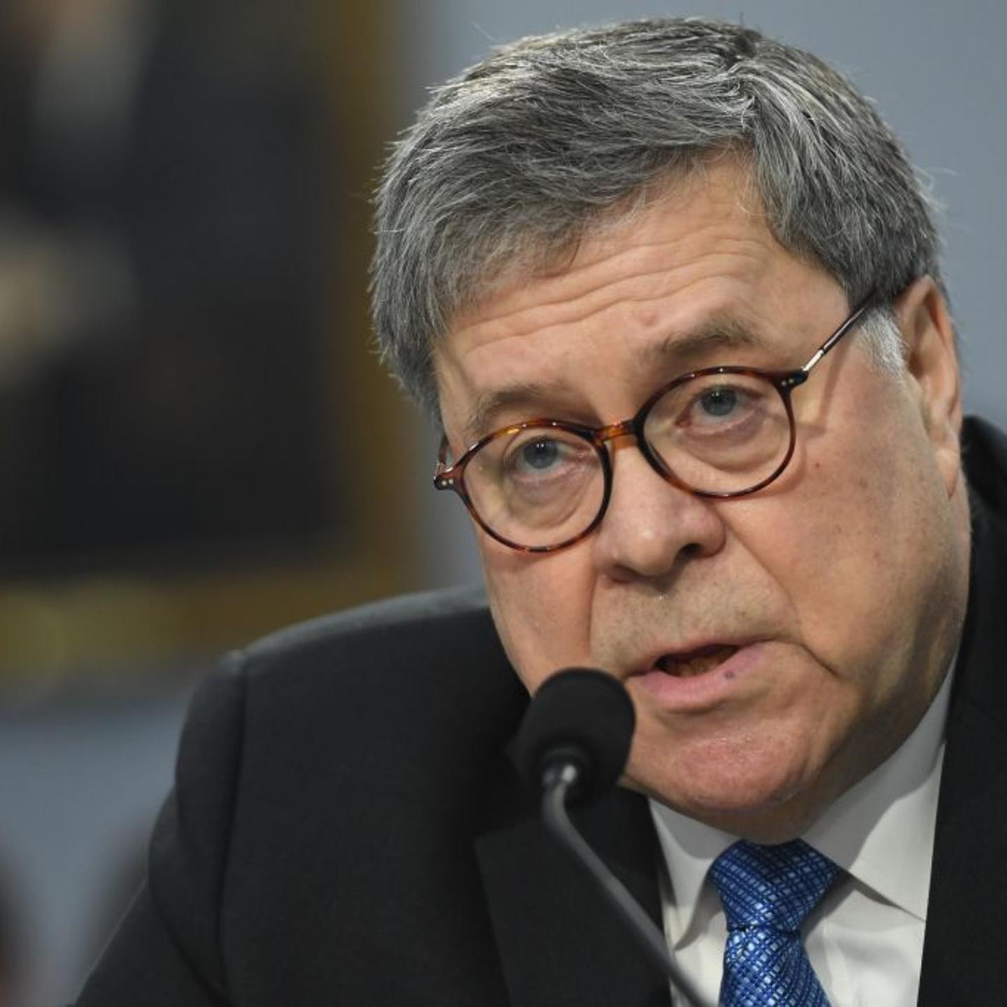 US Attorney General William Barr testifies during a US House Commerce, Justice, Science, and Related Agencies Subcommittee hearing on the Department of Justice Budget Request for Fiscal Year 2020