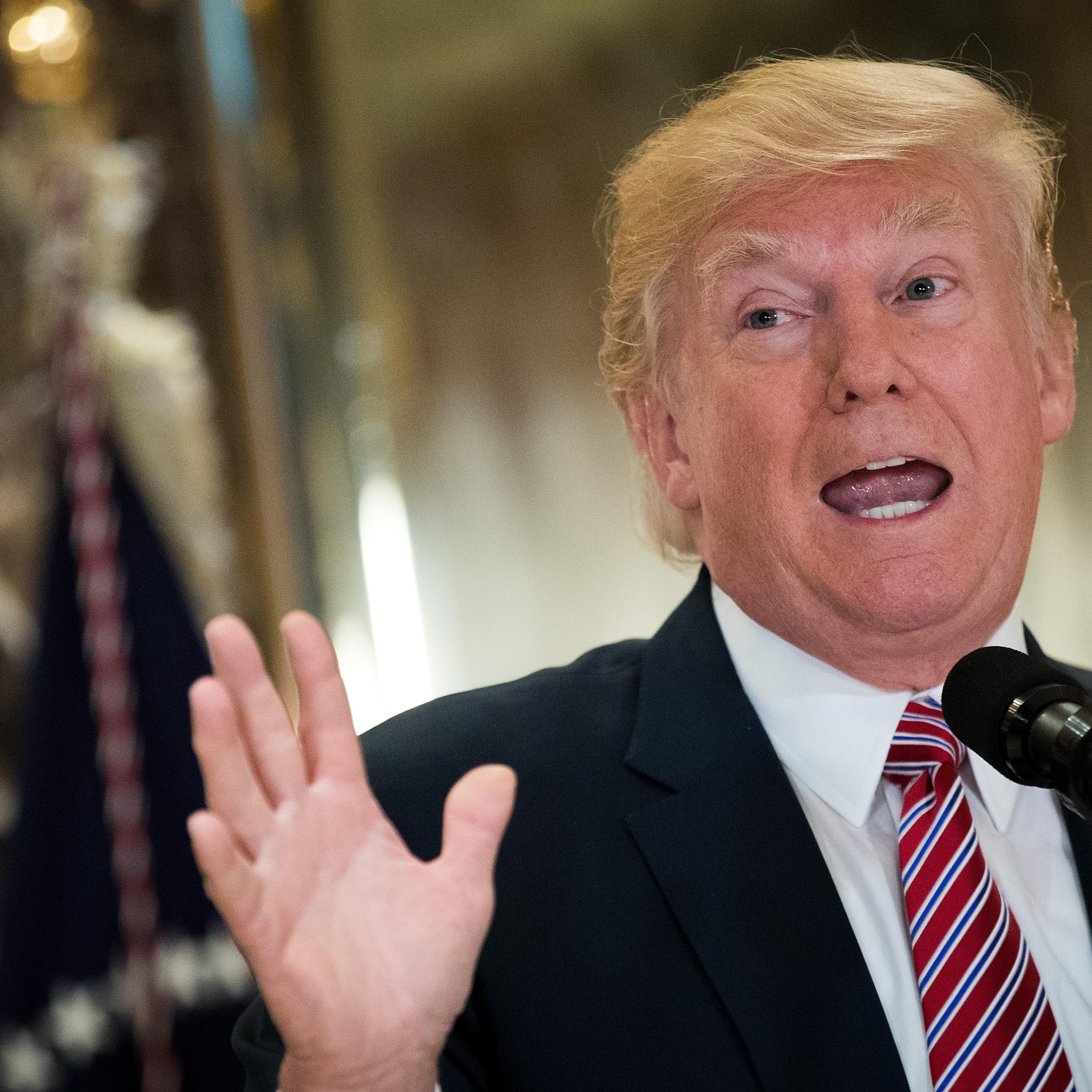 President Trump Speaks On Infrastructure Meeting Held At Trump Tower