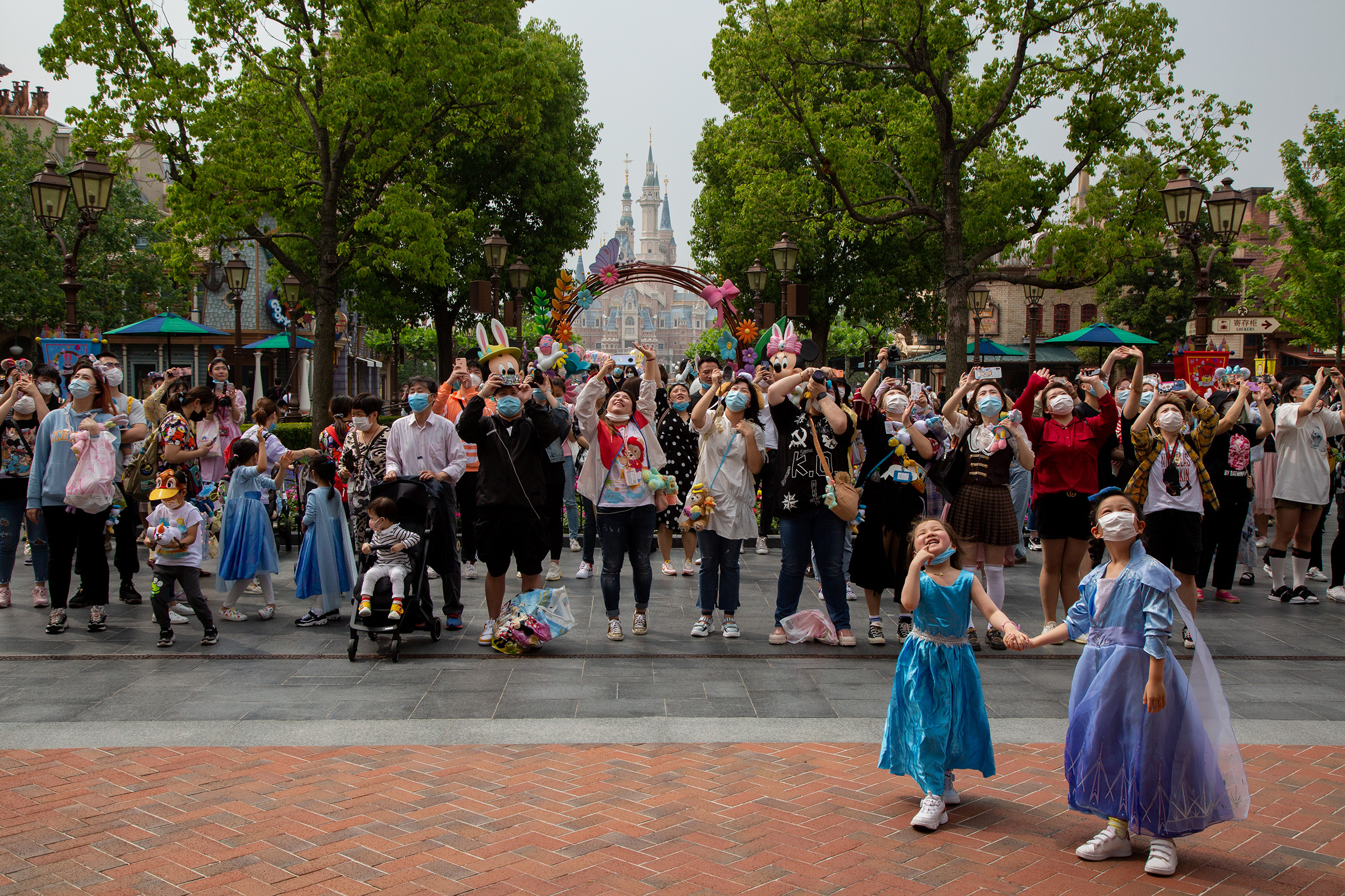 Visitors inside Shanghai Disneyland on May 11, the day it reopened