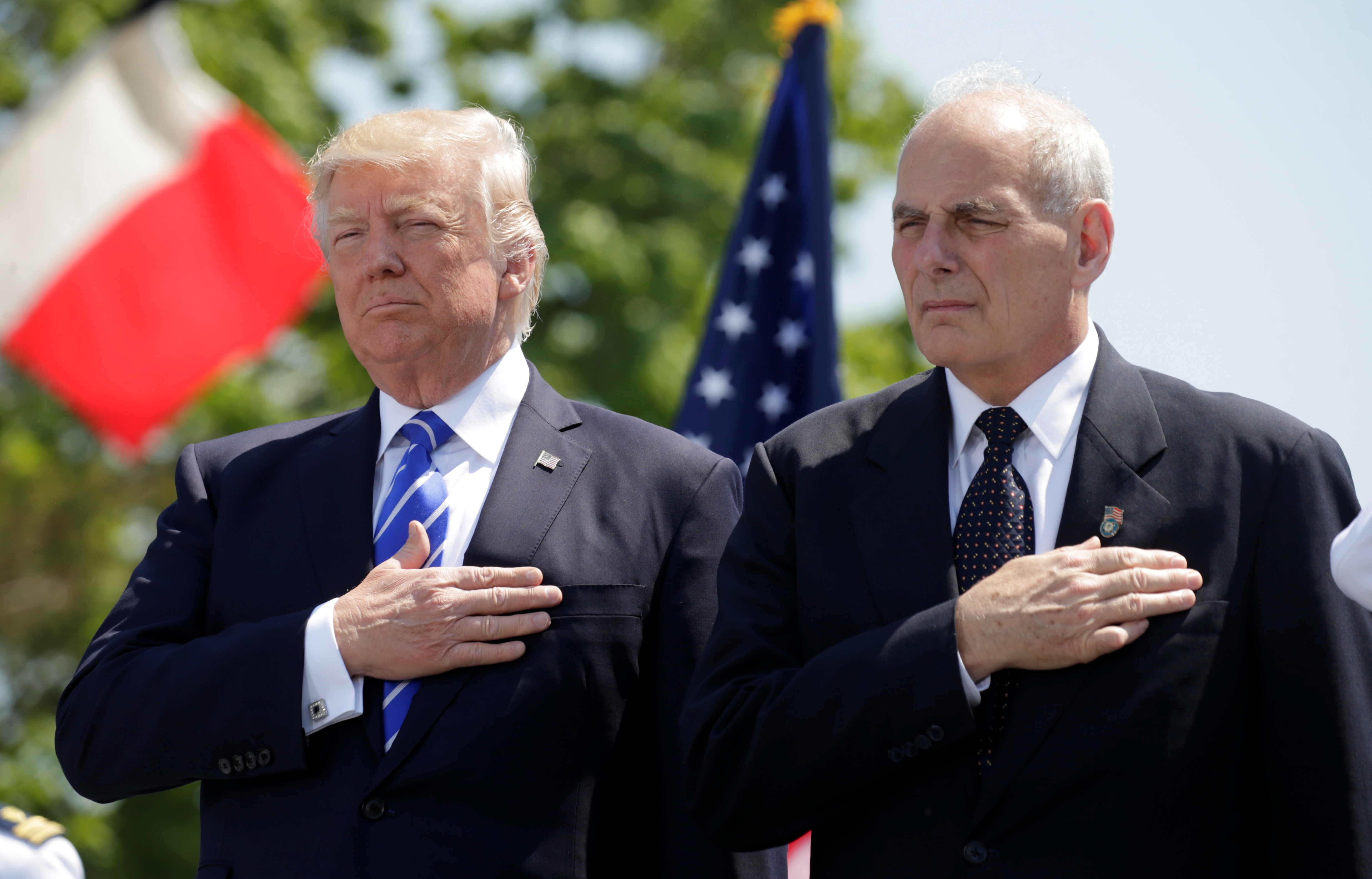 FILE PHOTO: U.S. President Trump snd DHS Secretary Kelly attend U.S. Coast Guard commencement in New London