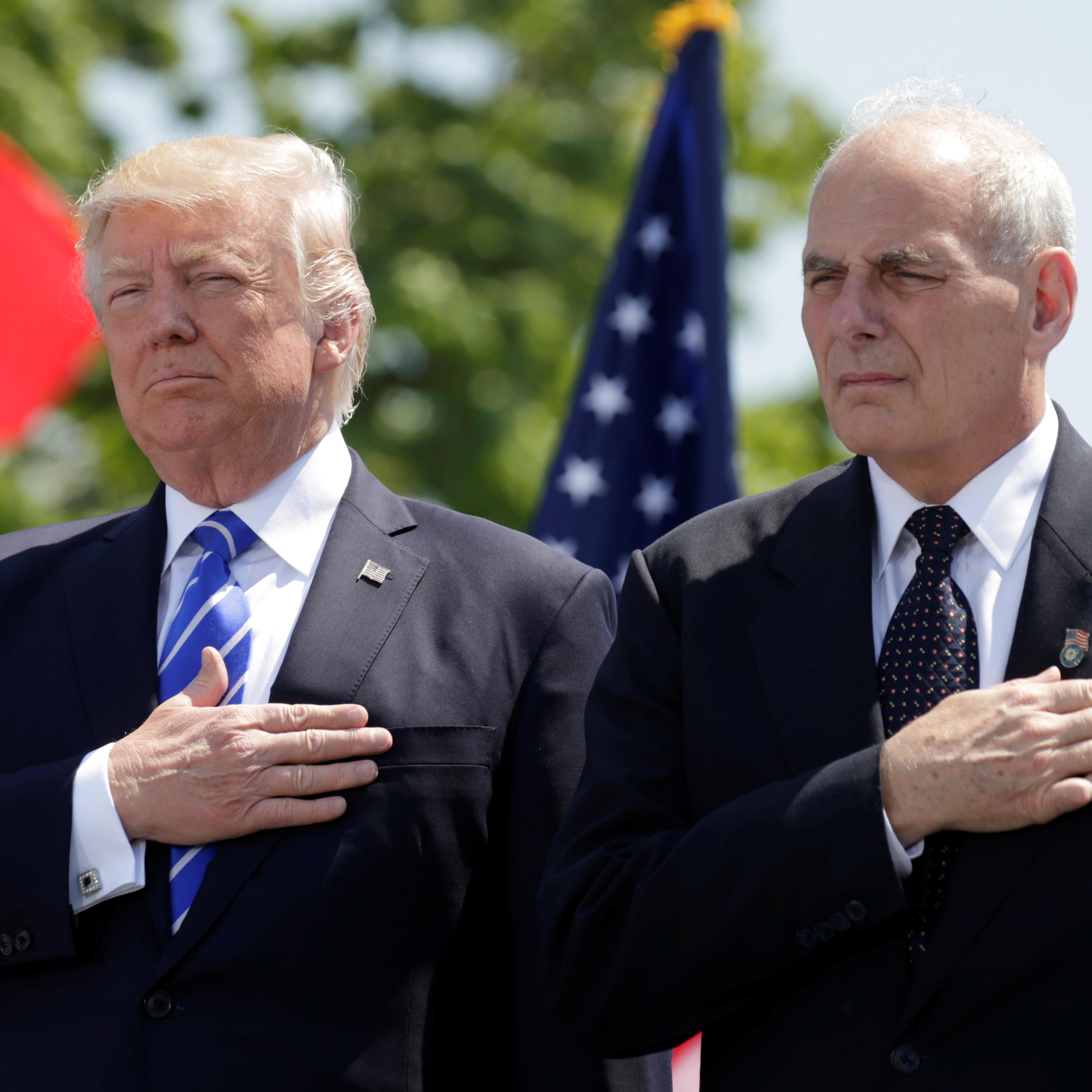 FILE PHOTO: U.S. President Trump snd DHS Secretary Kelly attend U.S. Coast Guard commencement in New London