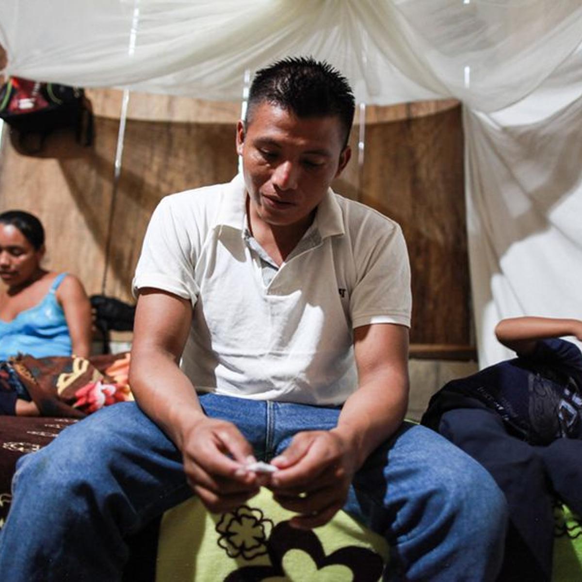 David Xol, his wife Florinda Bol and two of their sons at their home in San Miguel Limón. Xol made his way across Mexico with his third son, eight-year-old Byron. Xol was deported back to Guatemala; Byron remains in a shelter in Baytown. Carlos Sebastián