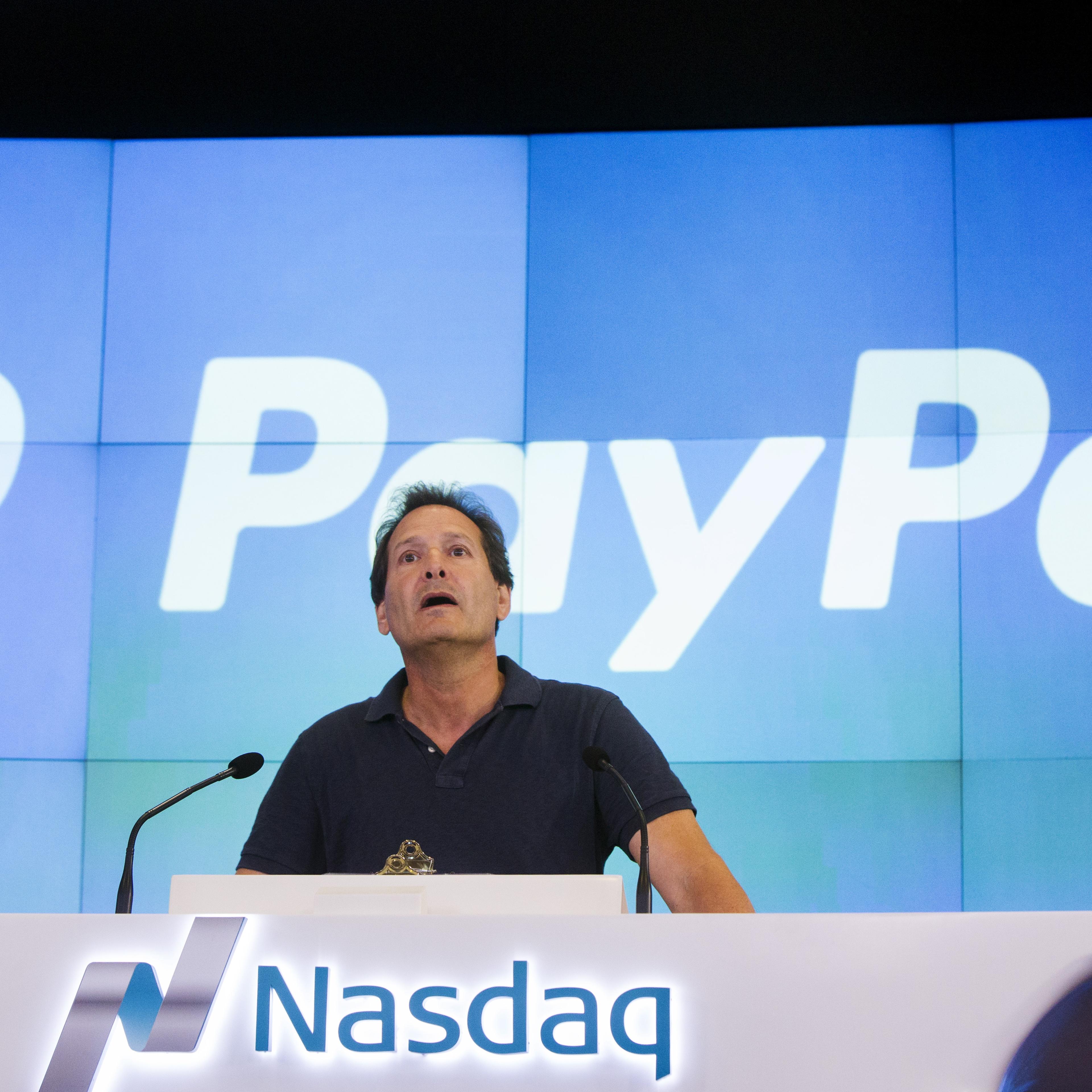 Paypal CEO Dan Schulman takes part in the company's relisting on the Nasdaq in New York
