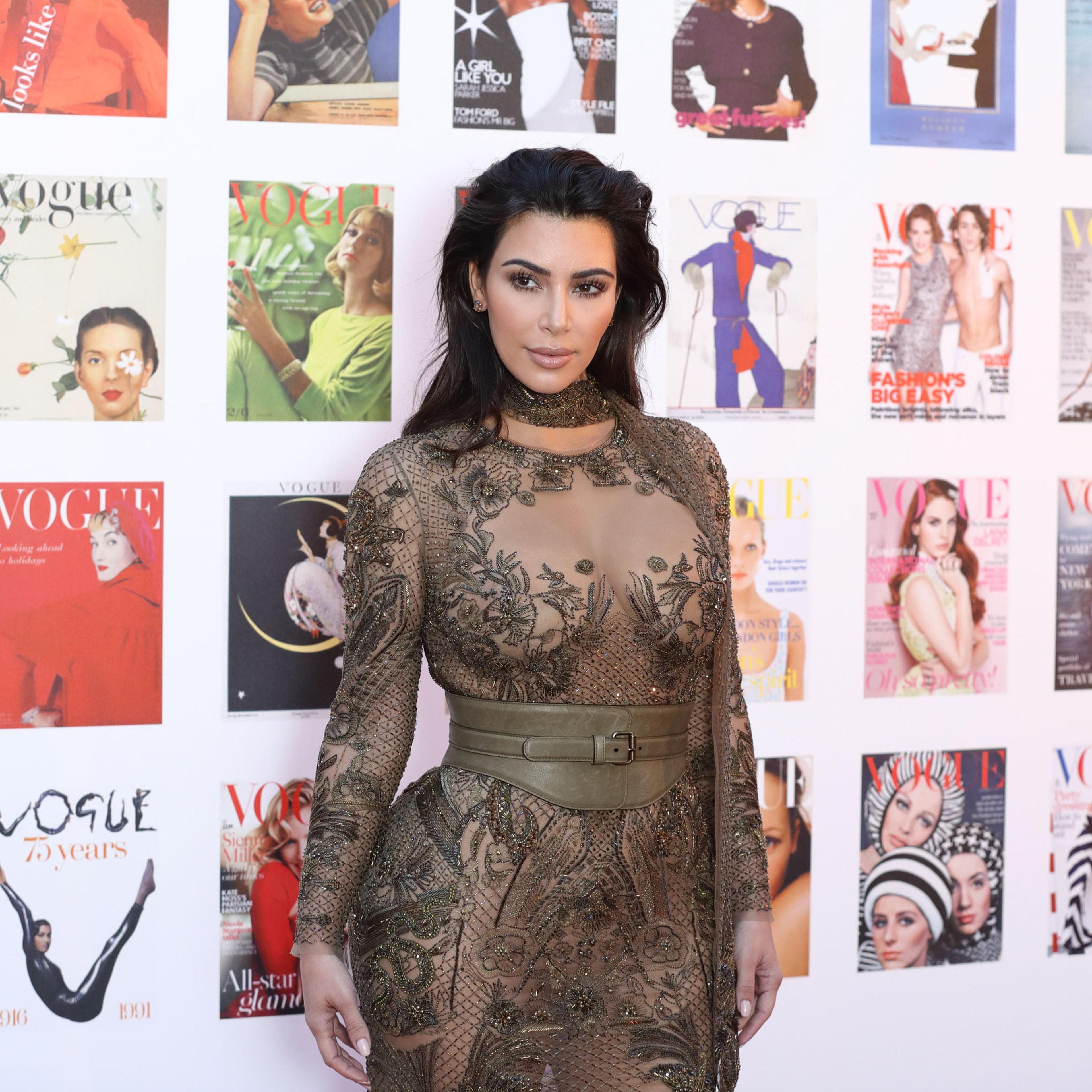 Kim Kardashian West arrives for the Gala to celebrate the Vogue 100 Festival Kensington Gardens on May 23, 2016 in London, England.