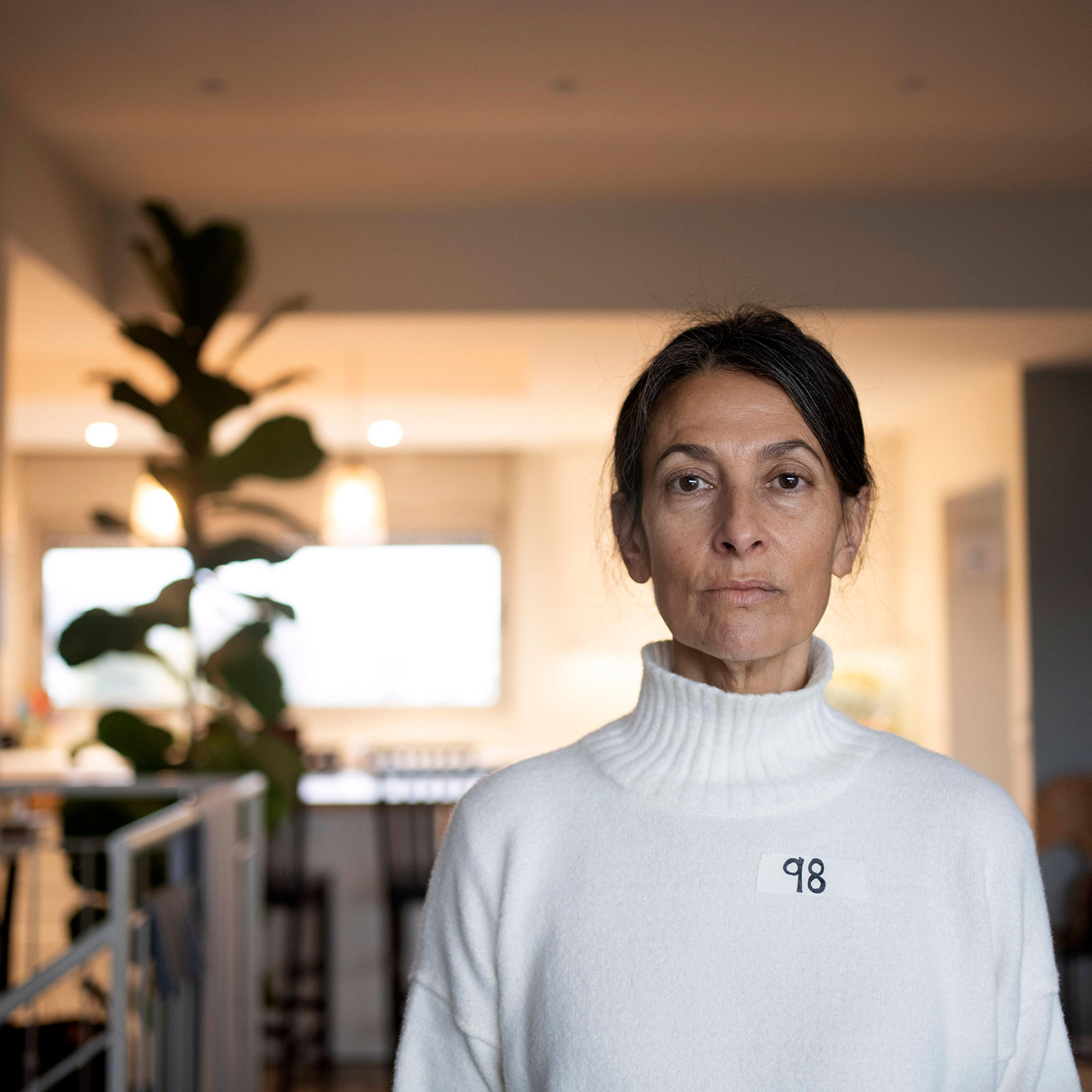 Rachel Goldberg-Polin poses for a portrait on day 98 since her son, Hersh Goldberg-Polin was kidnapped by Hamas, in Jerusalem, on Jan. 12, 2024.