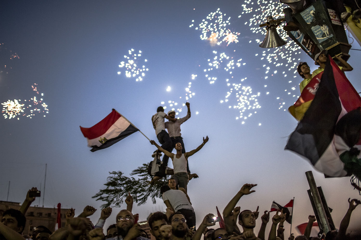 June 24, 2012, Cairo. Egyptians celebrate the election of their new president Mohamed Morsy in Tahrir Square. 