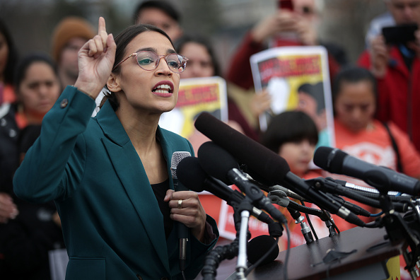 U.S. Rep. Alexandria Ocasio-Cortez (D-NY) speaks during a news conference at the East Front of the U.S. Capitol February 7, 2019 in Washington, DC.