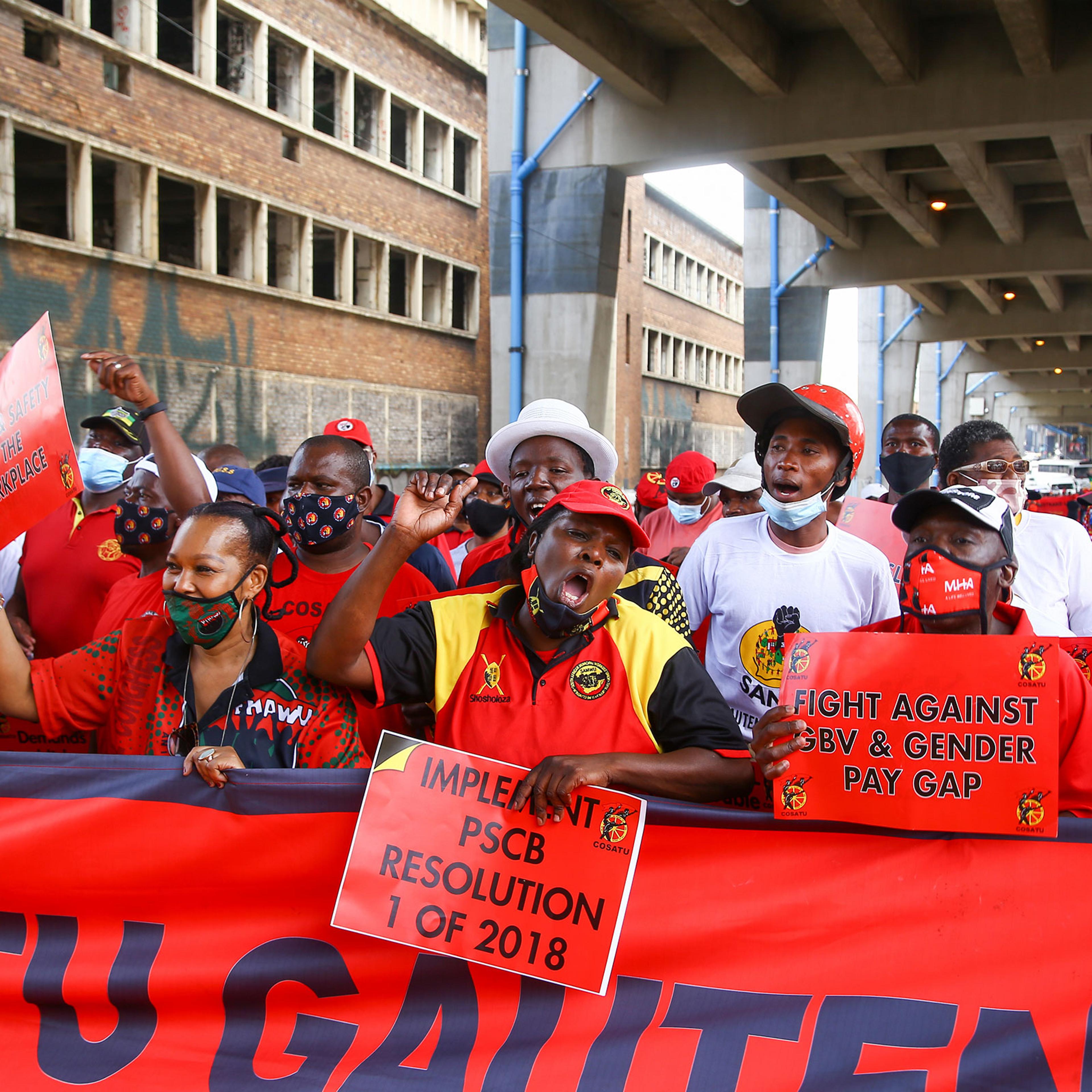 COSATU National Day of Action in Johannesburg in South Africa