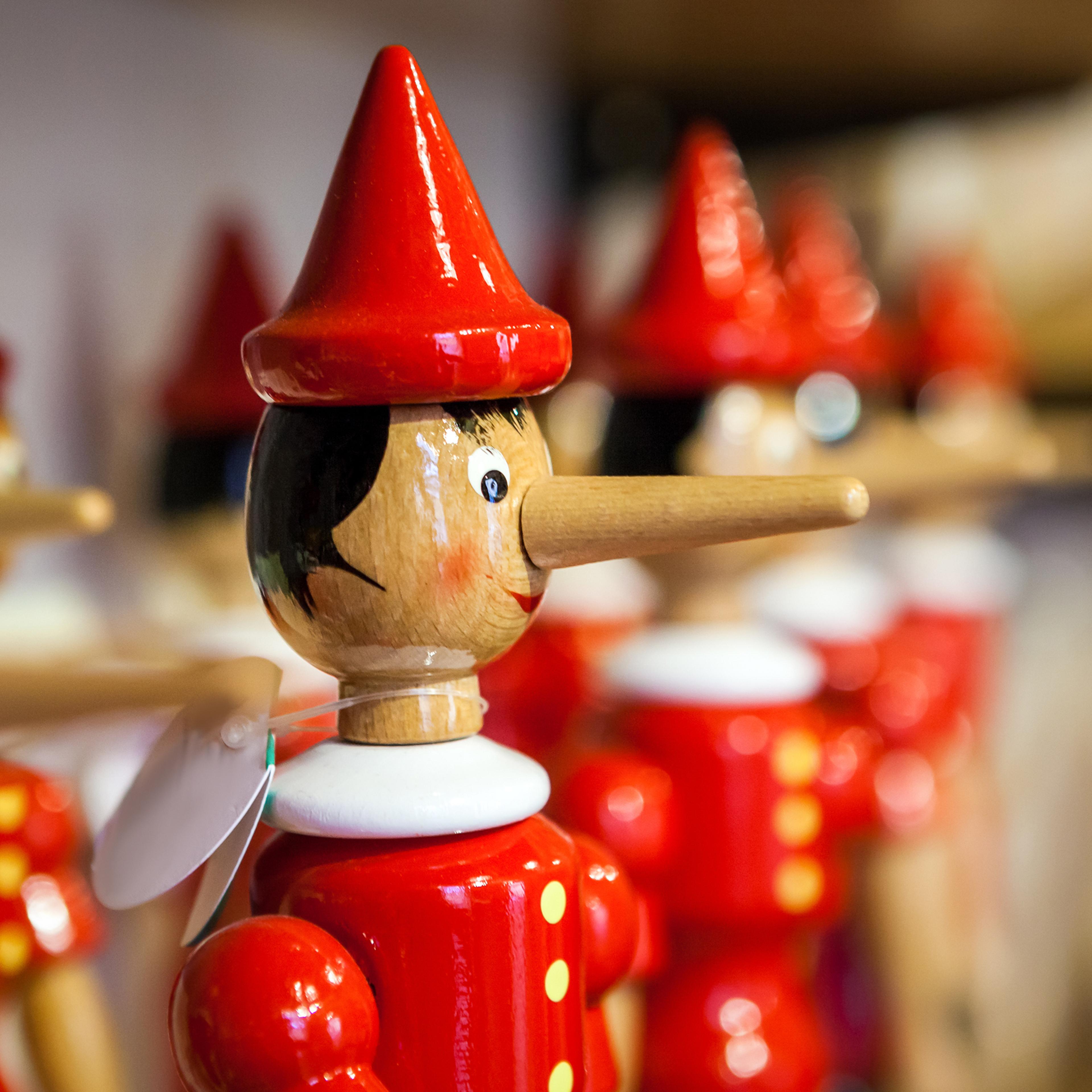 Traditional wooden Pinocchio toy.