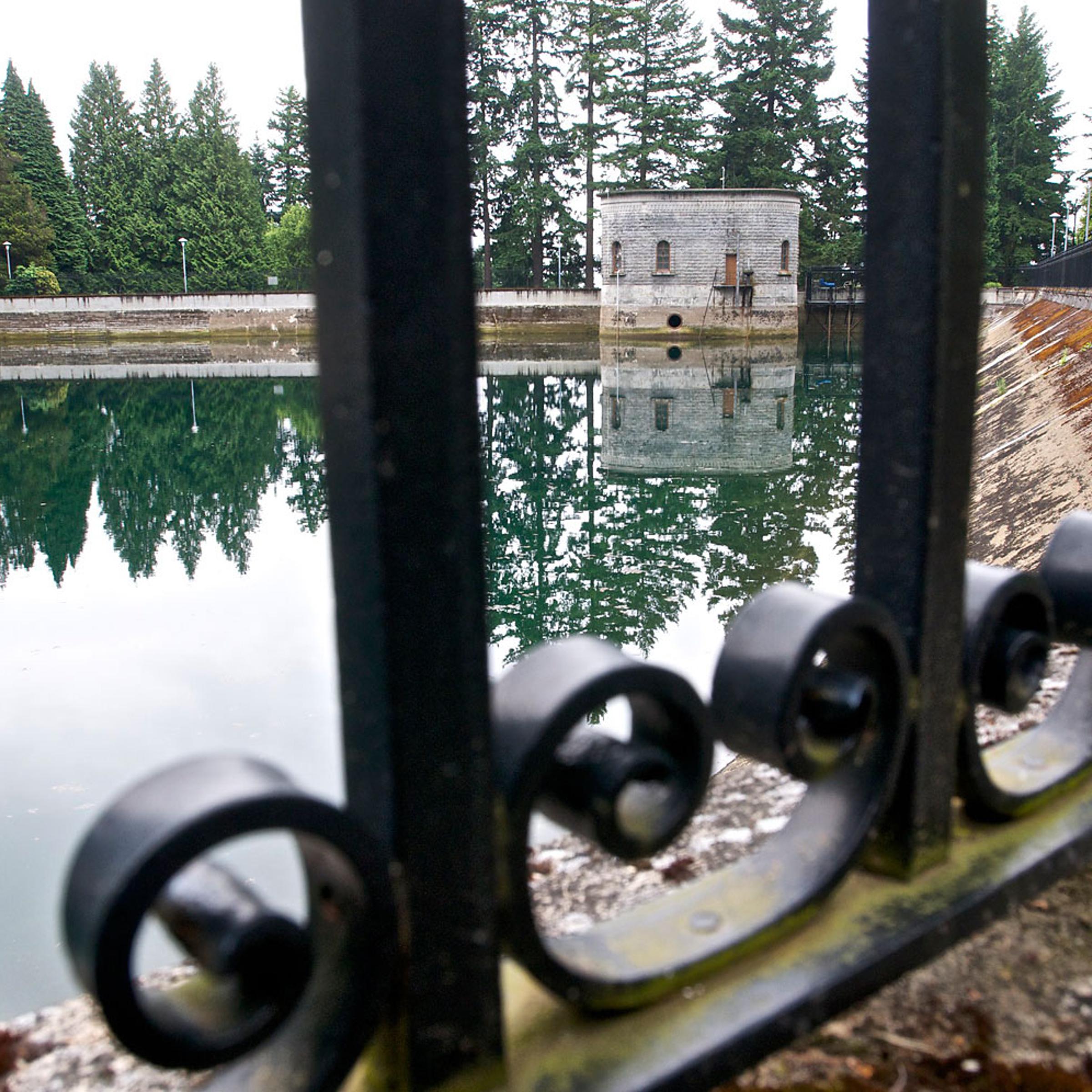 The Mount Tabor number 1 reservoir in Portland, Ore., seen 2011.