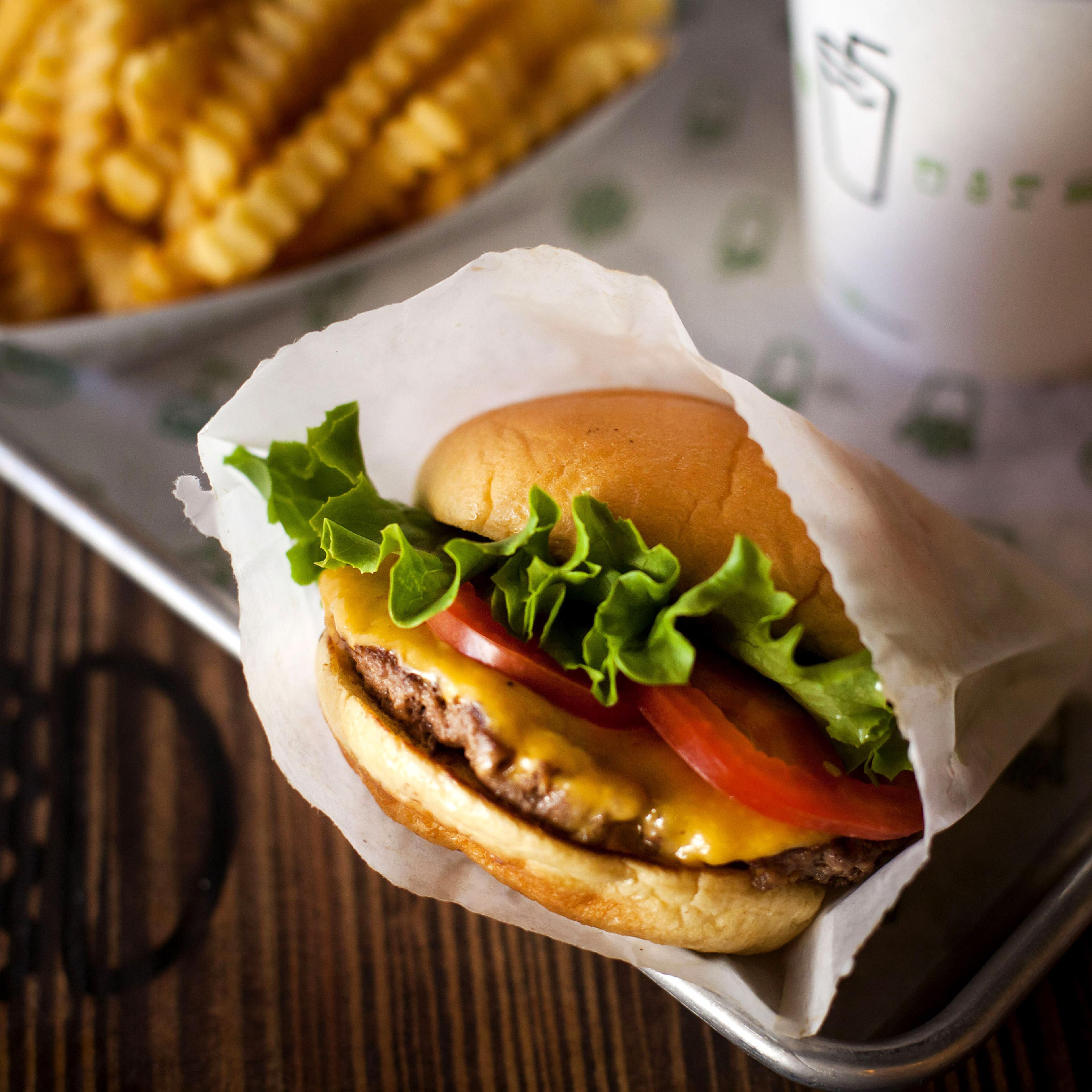 A Shake Shack burger in New York City on Sept. 10, 2014.