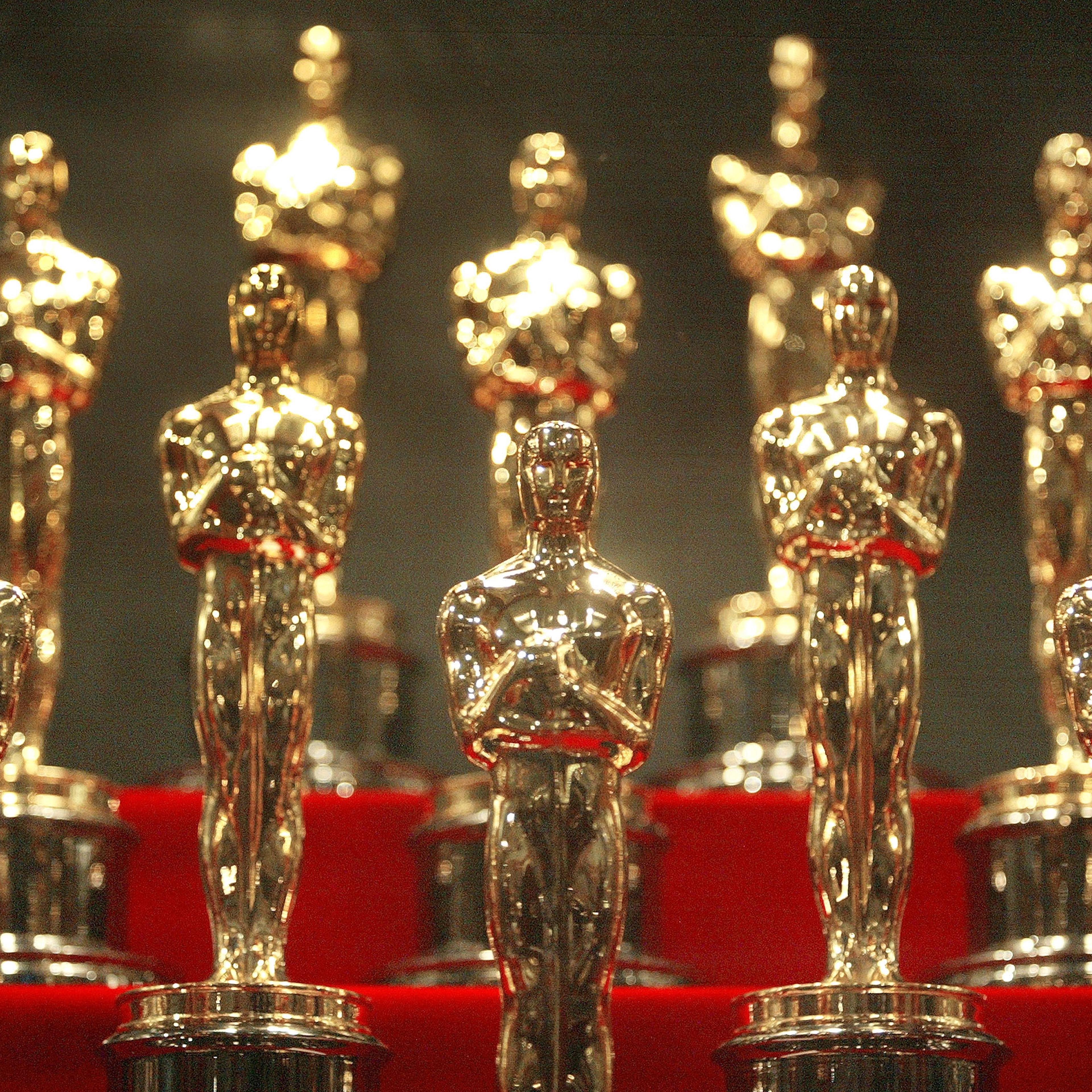 Oscar statuettes displayed at the Museum of Science and Industry in Chicago, Illinois.