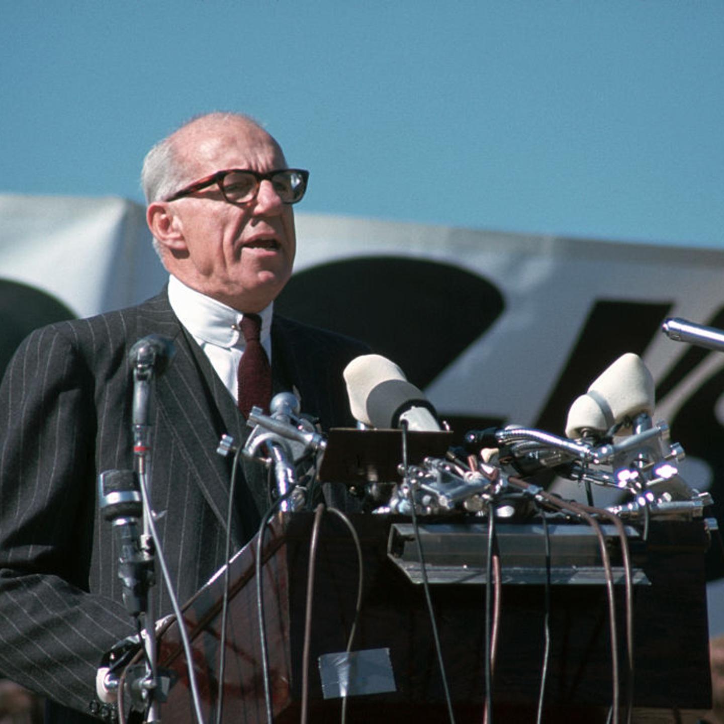 Dr. Benjamin Spock Speaking to Protesters