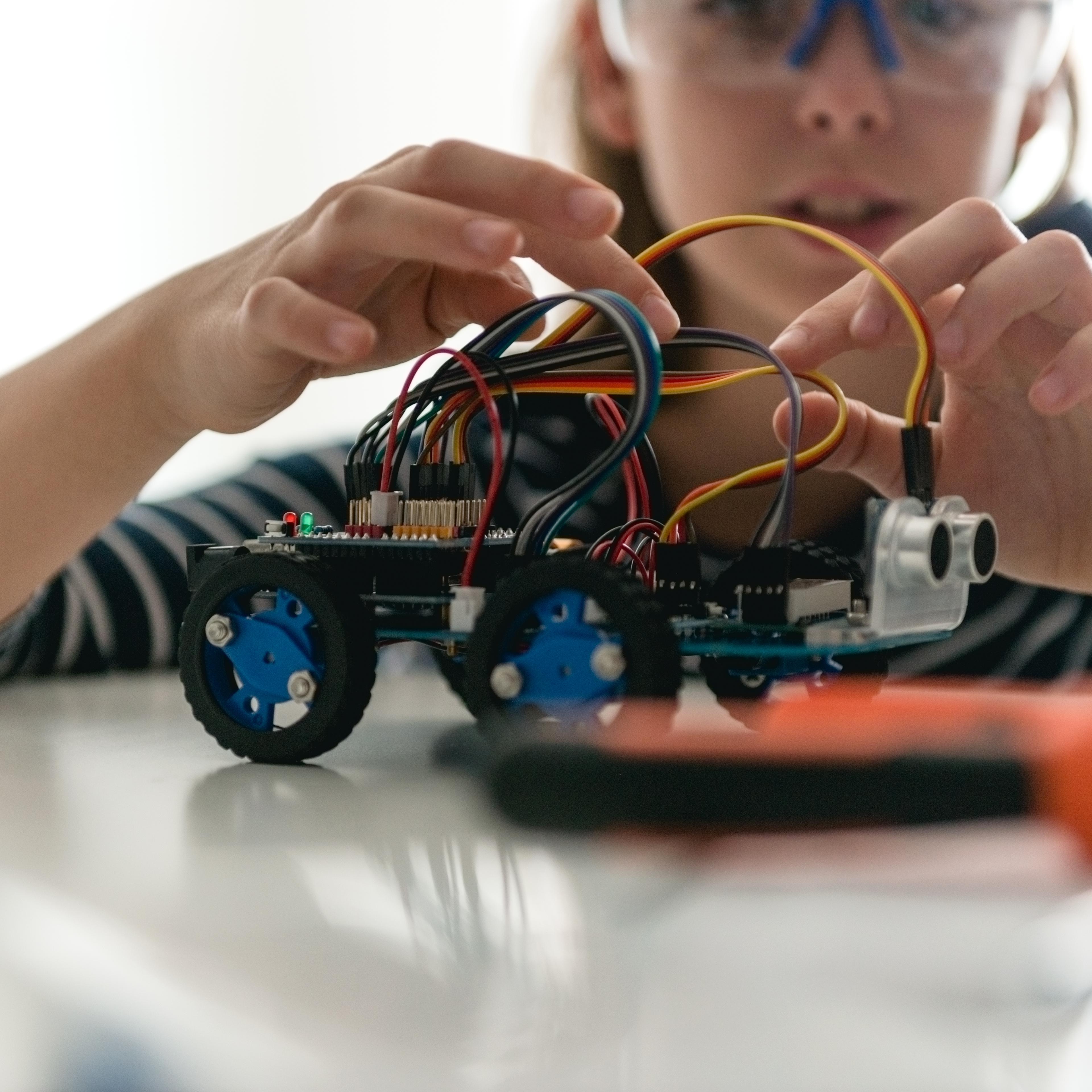 Building her own robotic car