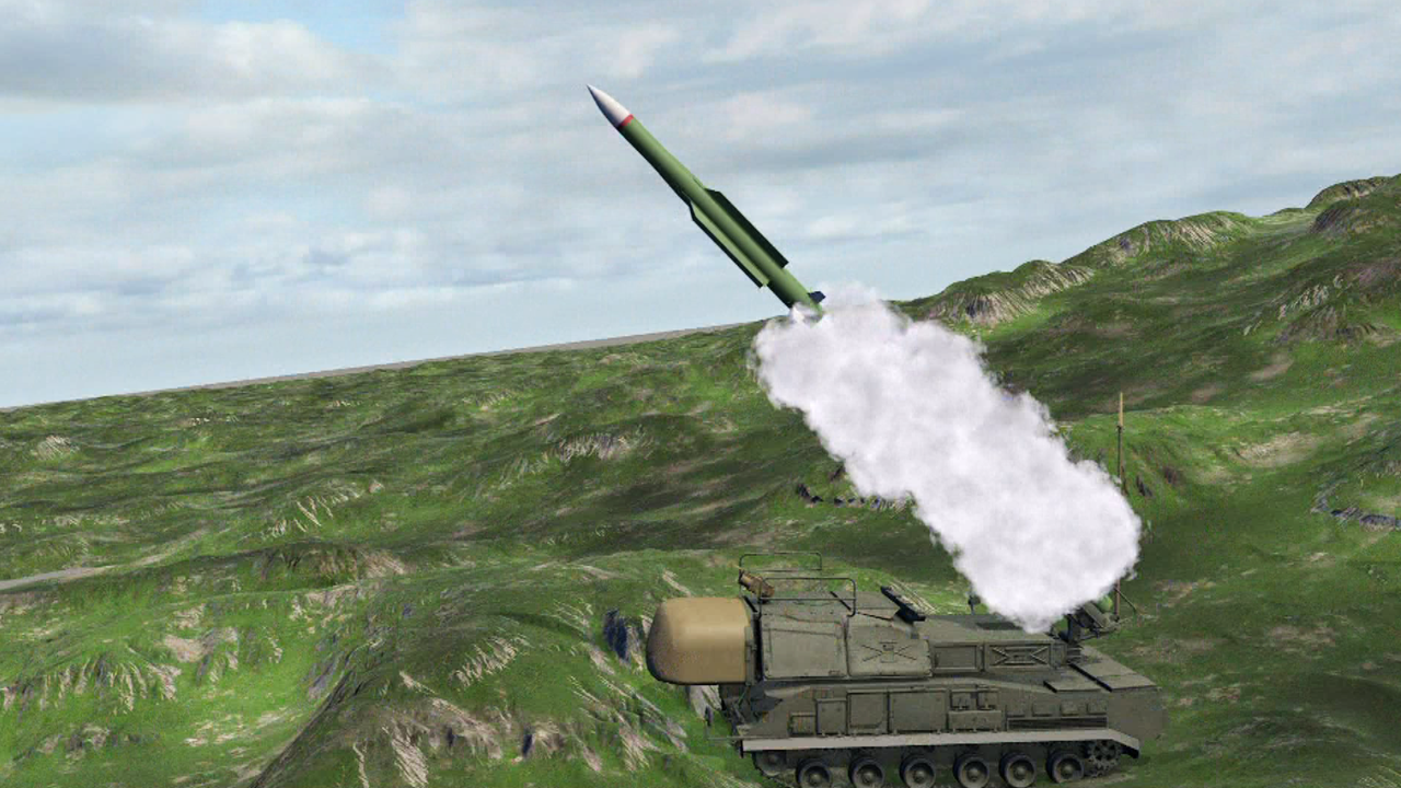 Animation of the Buk missile system