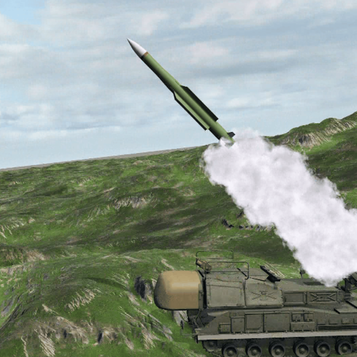 Animation of the Buk missile system
