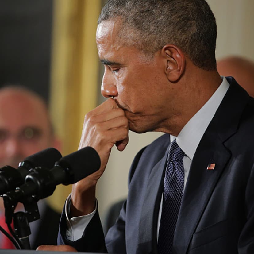 President Obama Speaks In The East Room Of White House On Efforts To Reduce Gun Violence