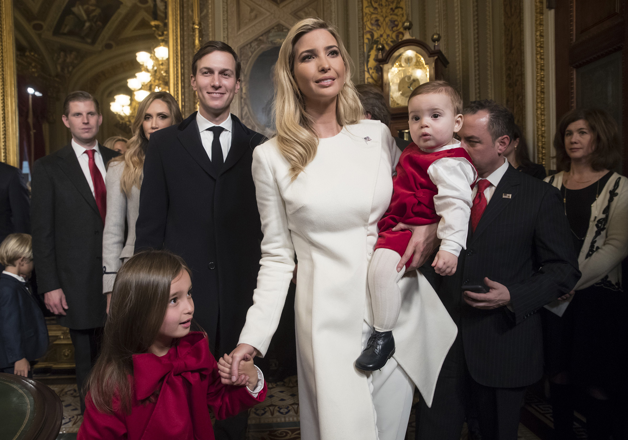 ivanka trump inauguration dress Ivanka Trump Wore a White Pantsuit to the Inauguration