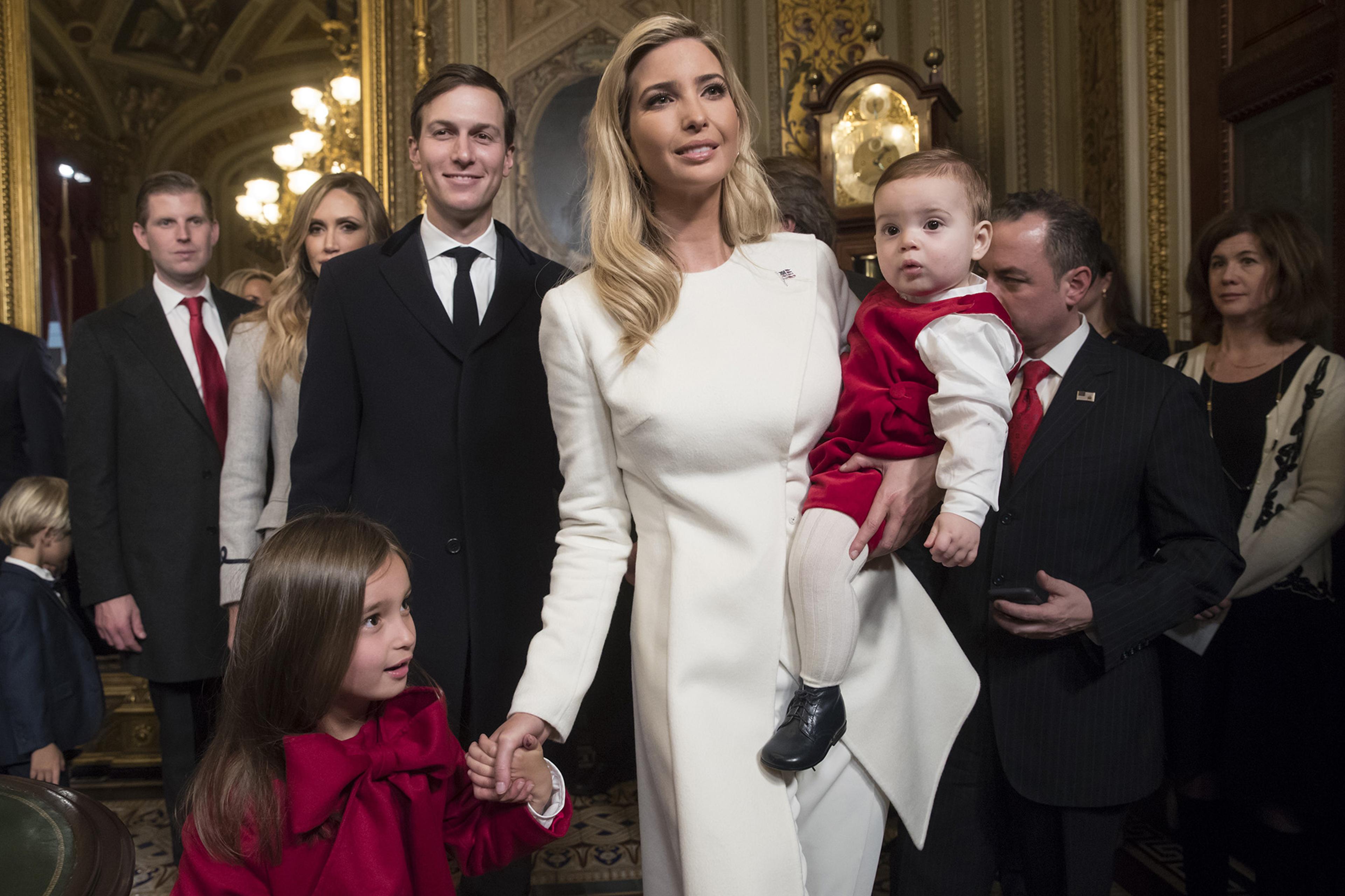 ivanka trump inauguration dress Ivanka Trump's inauguration day outfit earns comparisons to Handmaid's Tale wives