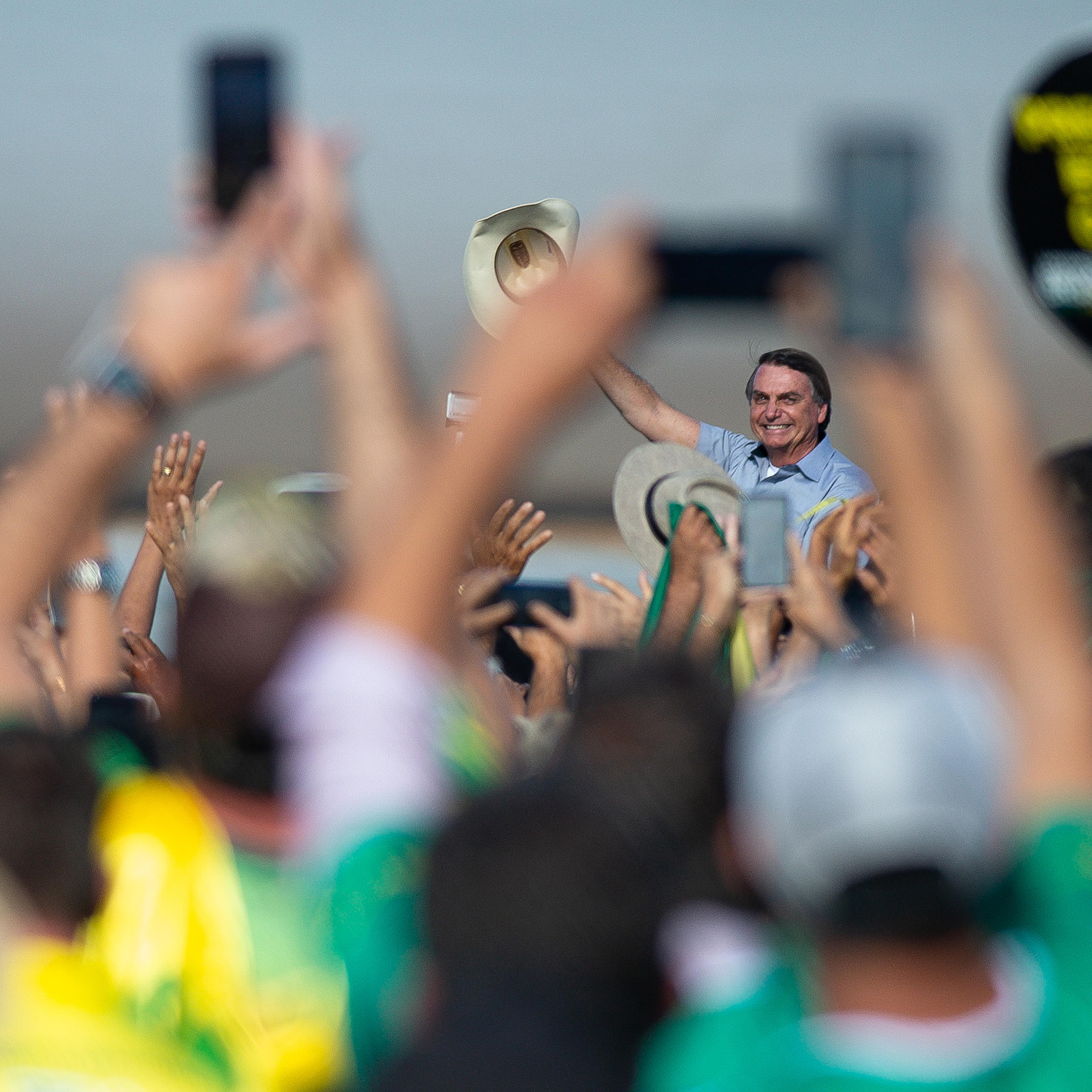 President Bolsonaro Attends a Protest in Support of His Government