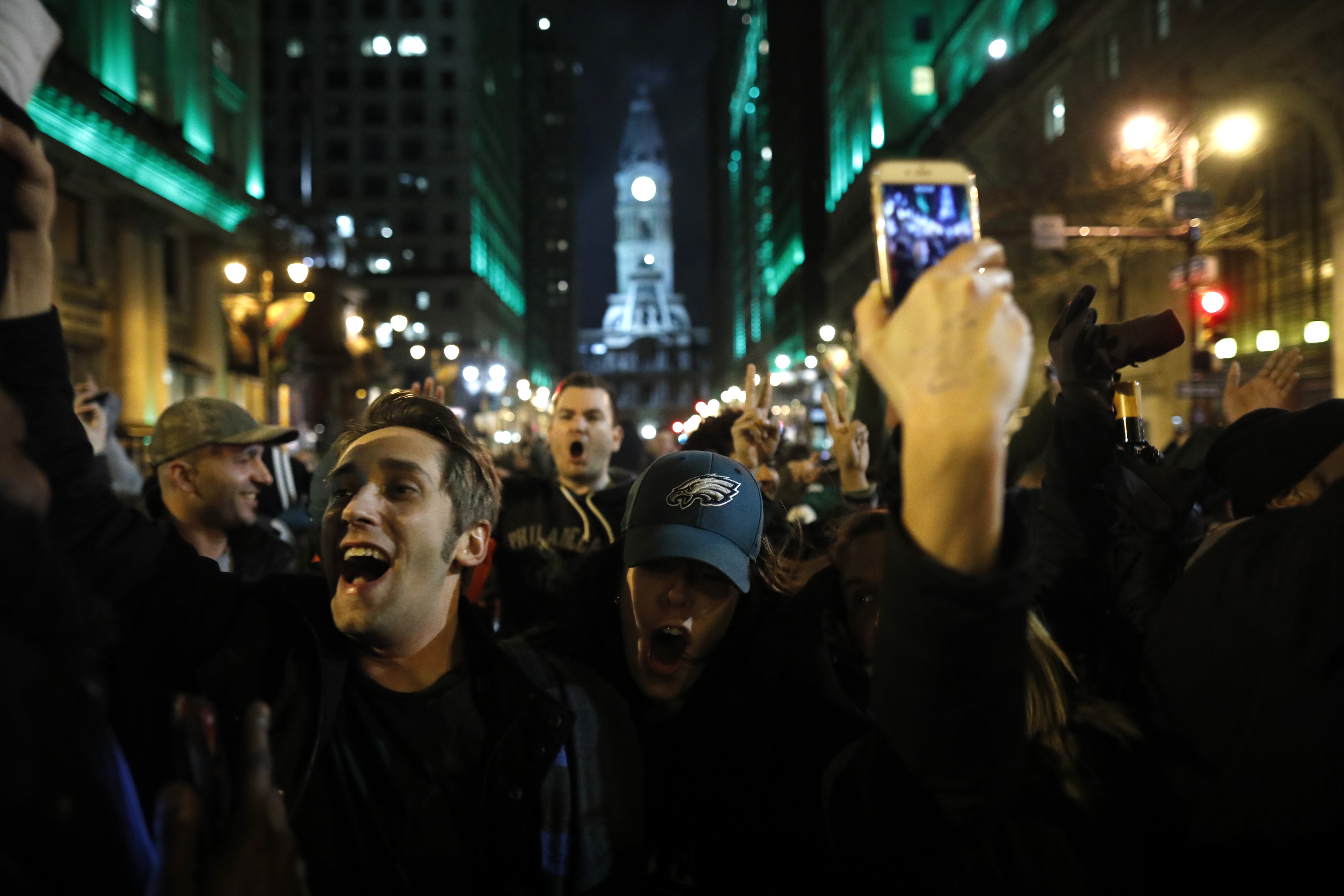 Philadelphia Eagles' Fans Gather To Watch Their Team In Super Bowl LII Against The New England Patriots
