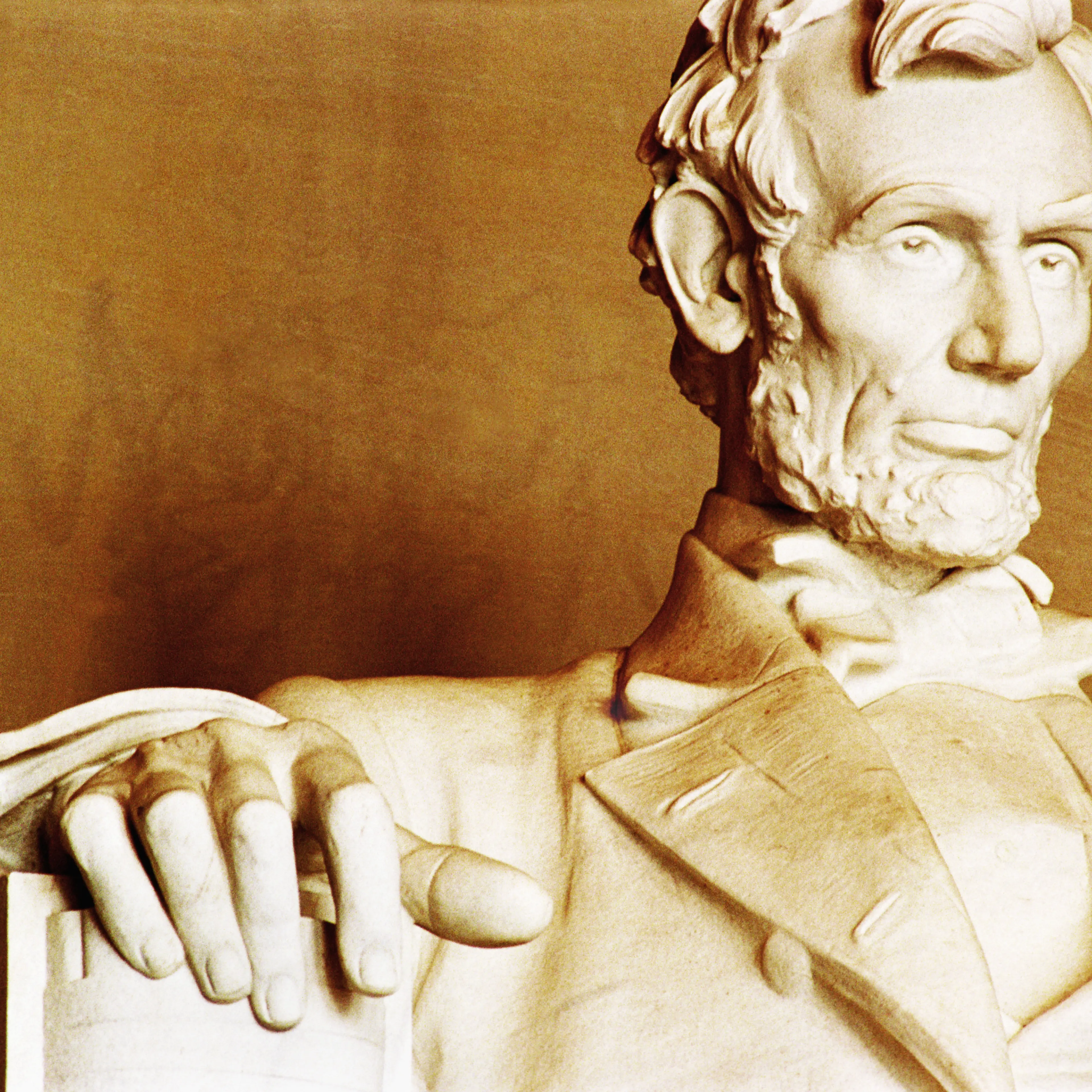 USA, Washington D.C., Lincoln Memorial statue, close-up