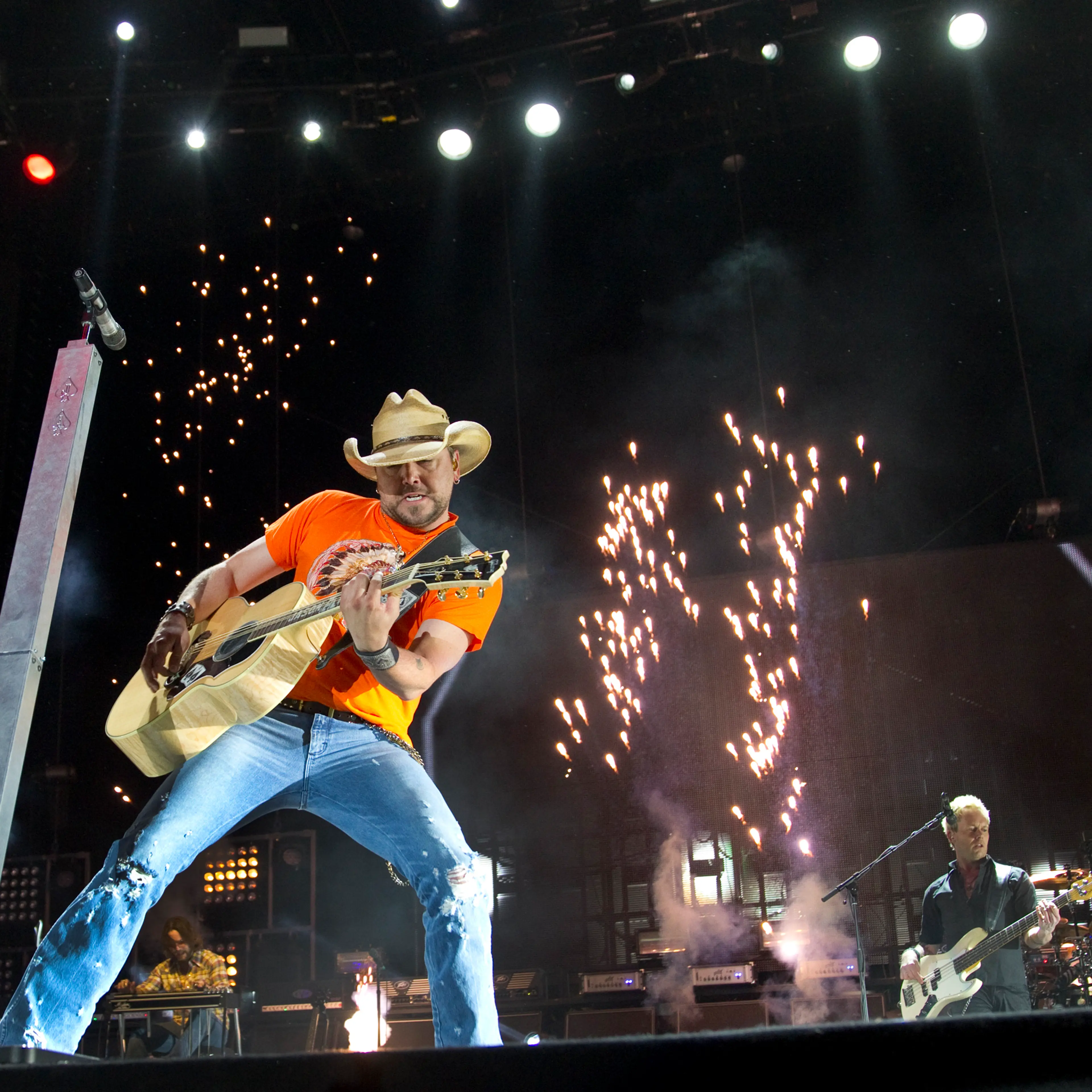 INDIO, CA-APRIL 26, 2014: Jason Aldean performs as he headlines day 2 of the three-day Stagecoach Co