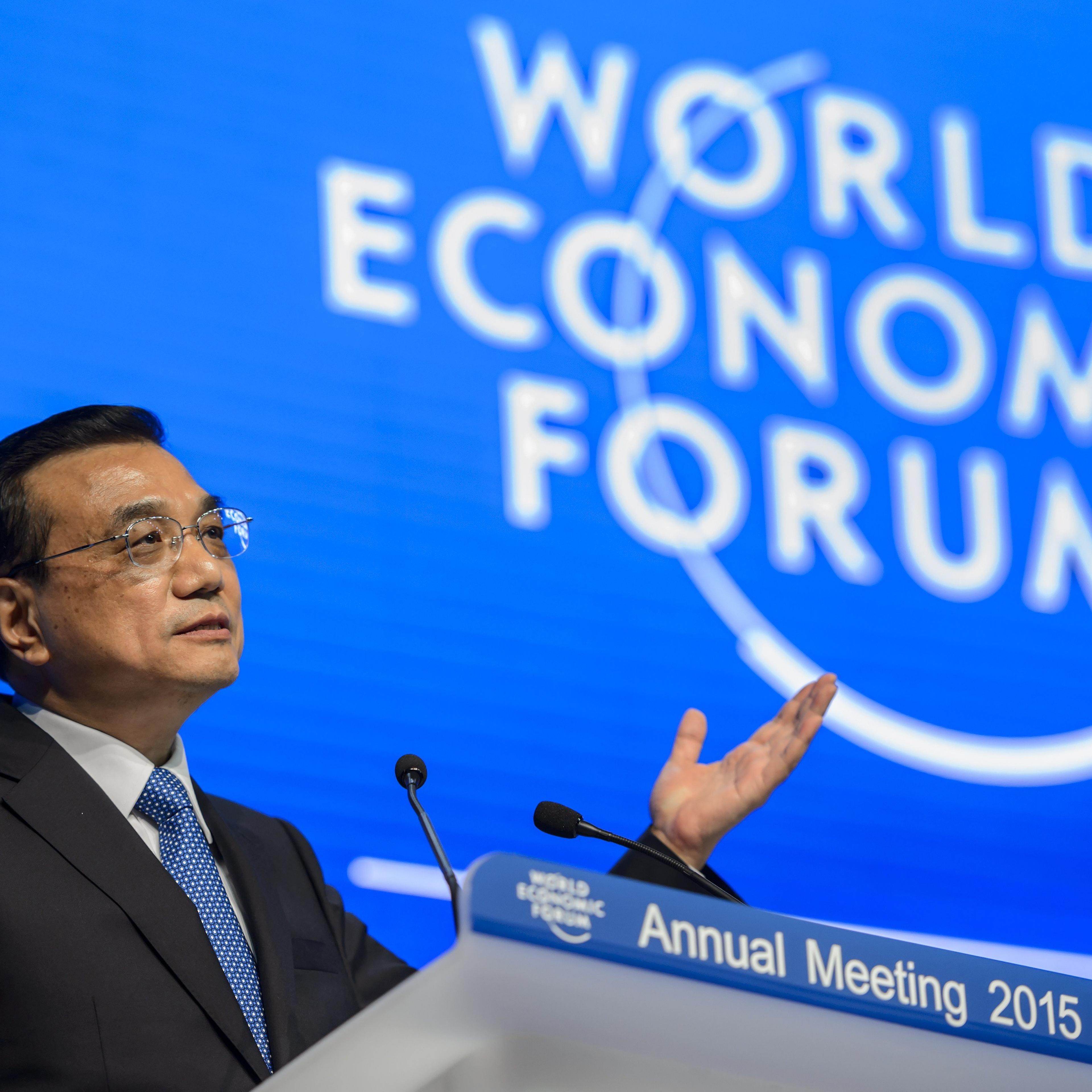 Chinese Premier Li Keqiang attends a session of the World Economic Forum (WEF) annual meeting on Jan. 21, 2015 in Davos, Switzerland.