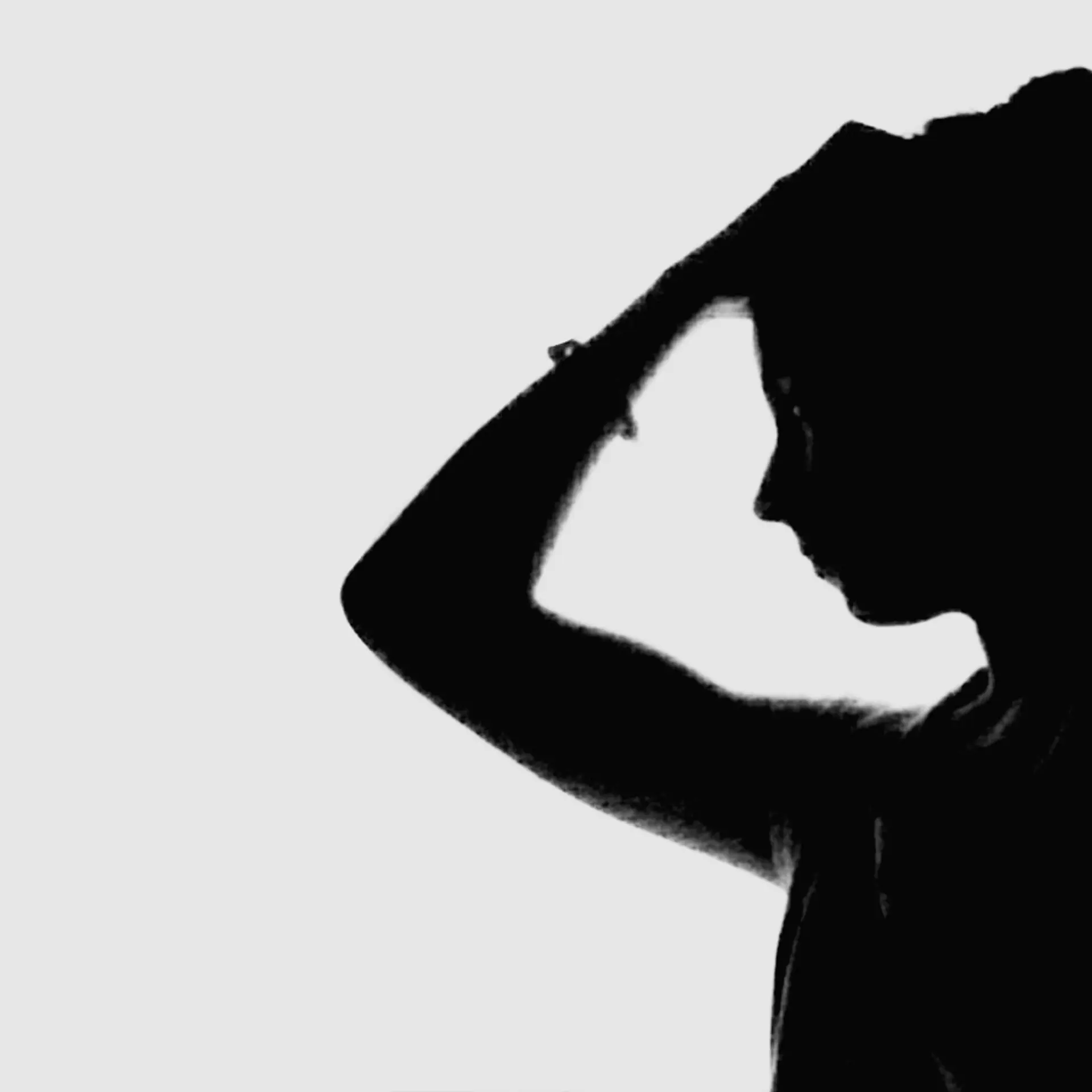 Side View Of Silhouette Woman Against White Background