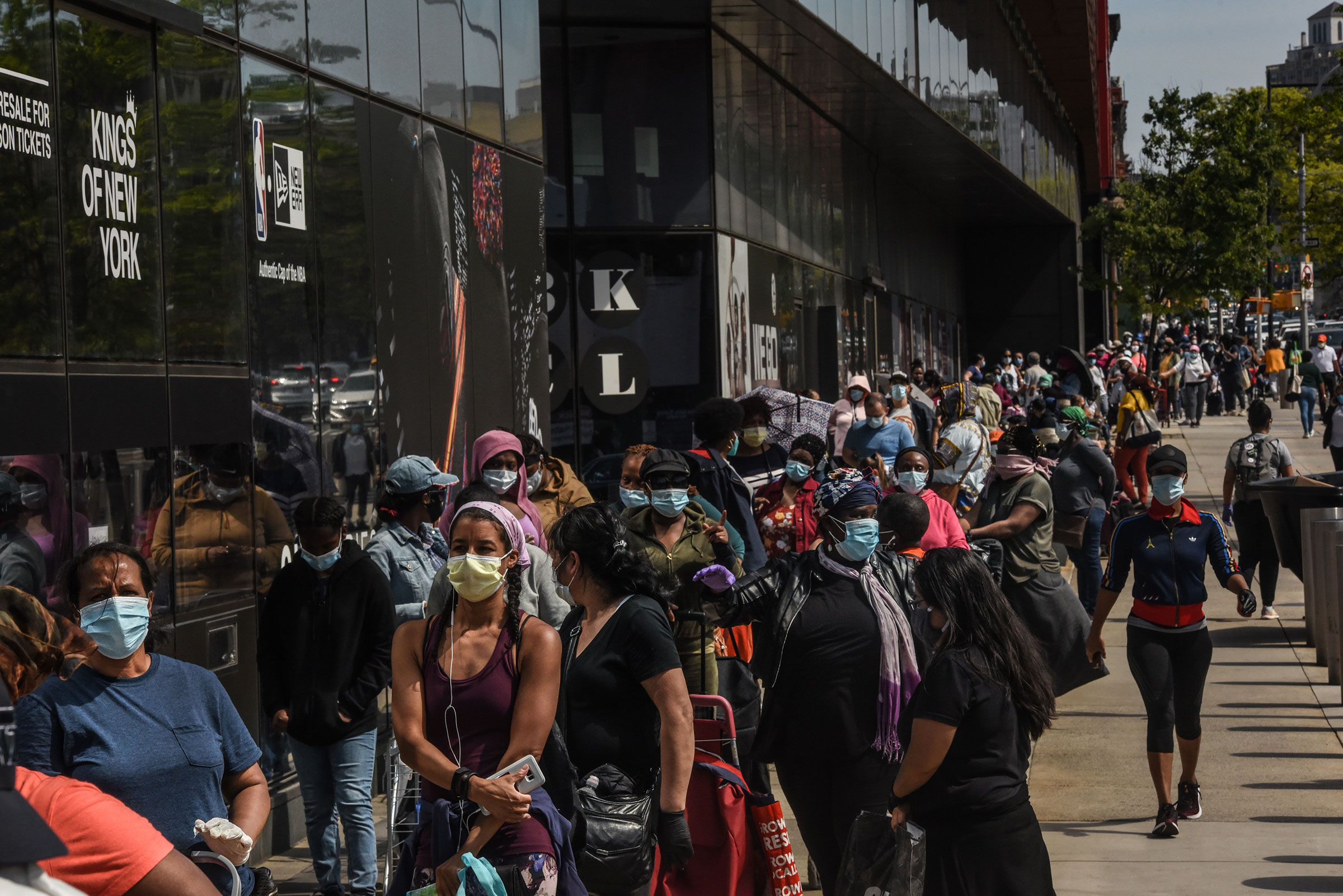Food Bank Distributes To Those In Need At The Barclays Center In Brooklyn