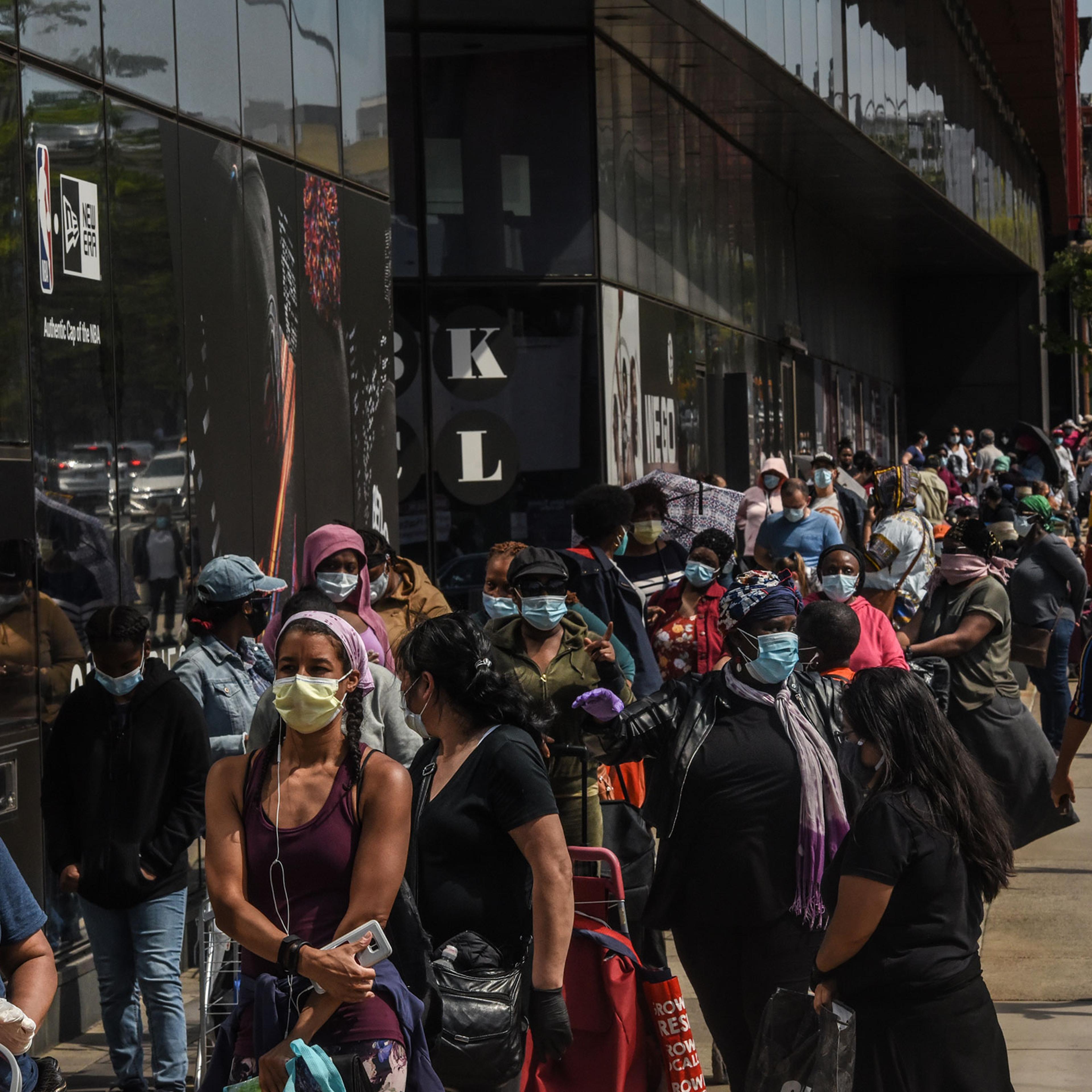 Food Bank Distributes To Those In Need At The Barclays Center In Brooklyn