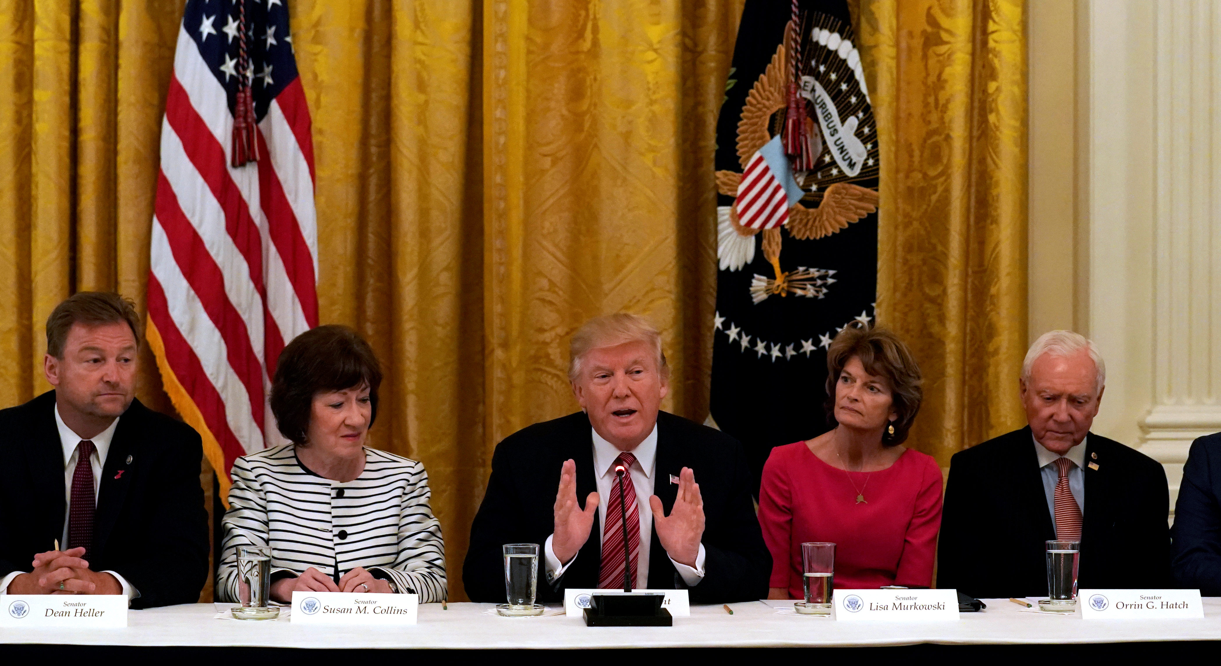 Trump meets Senate Republicans at the White House in Washington