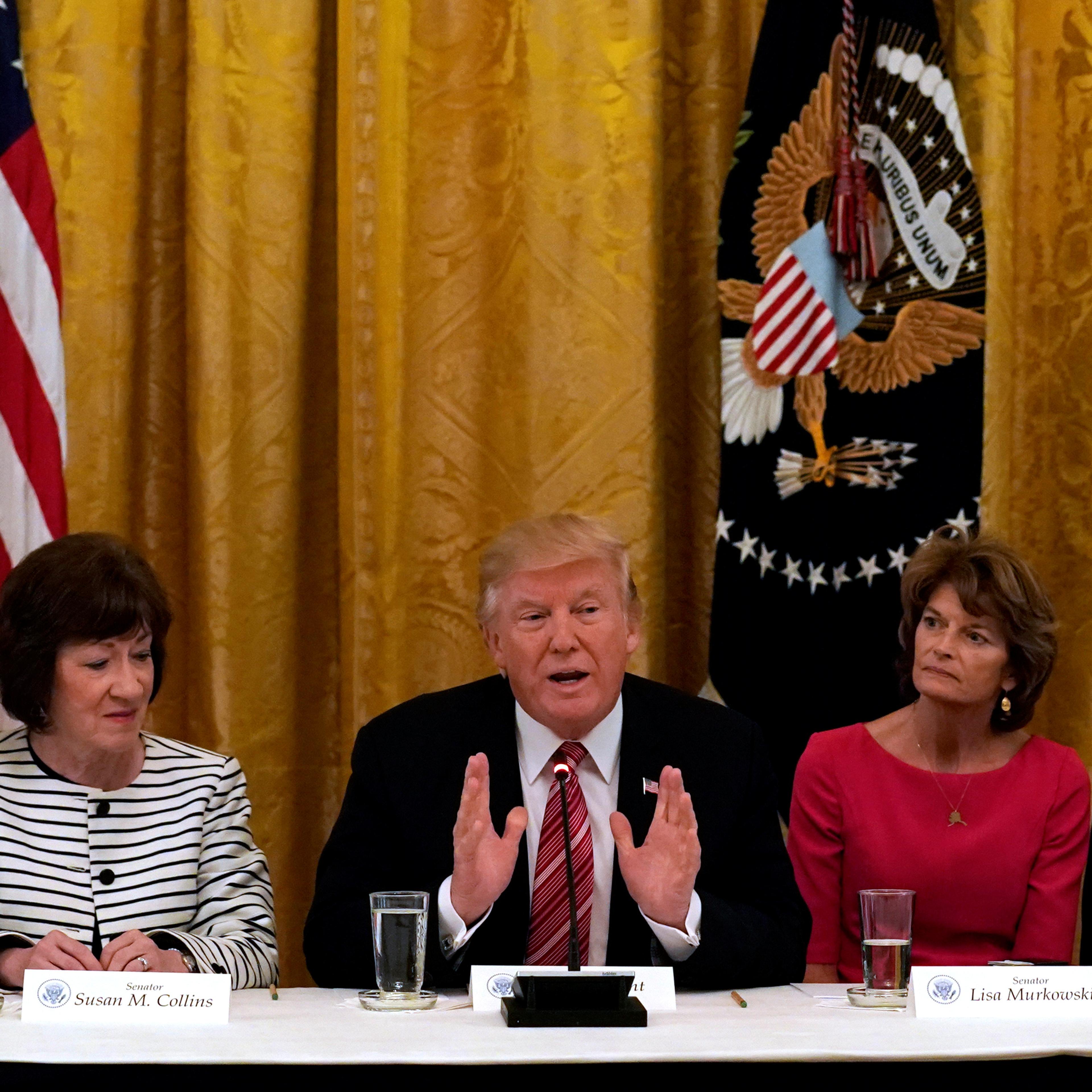 Trump meets Senate Republicans at the White House in Washington
