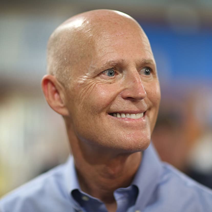 Florida Governor Rick Scott as he visits the Marian Center which offers services for people with intellectual disabilities on July 13, 2015 in Miami Gardens, Florida.