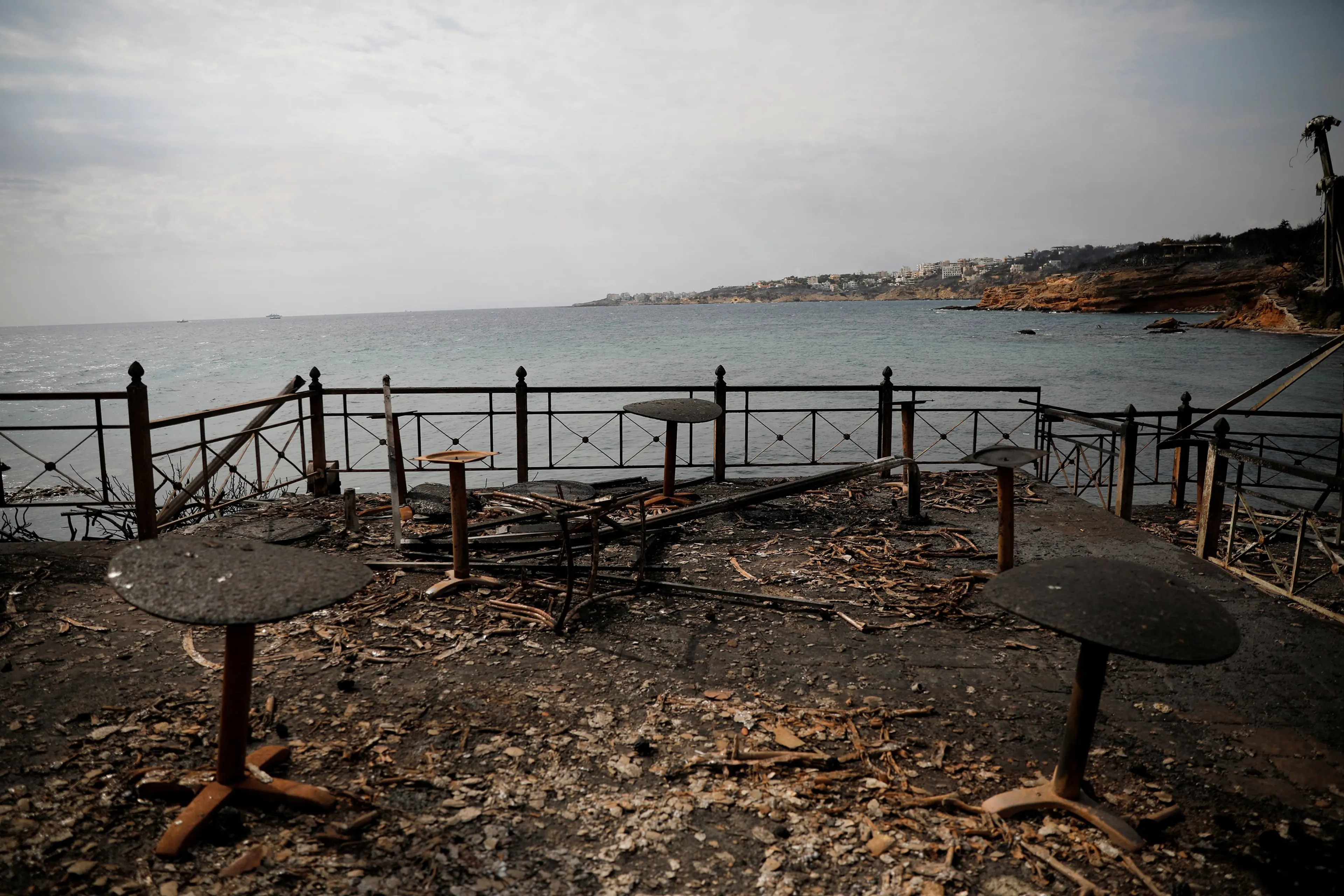 Wildfire at the village of Mati, near Athens