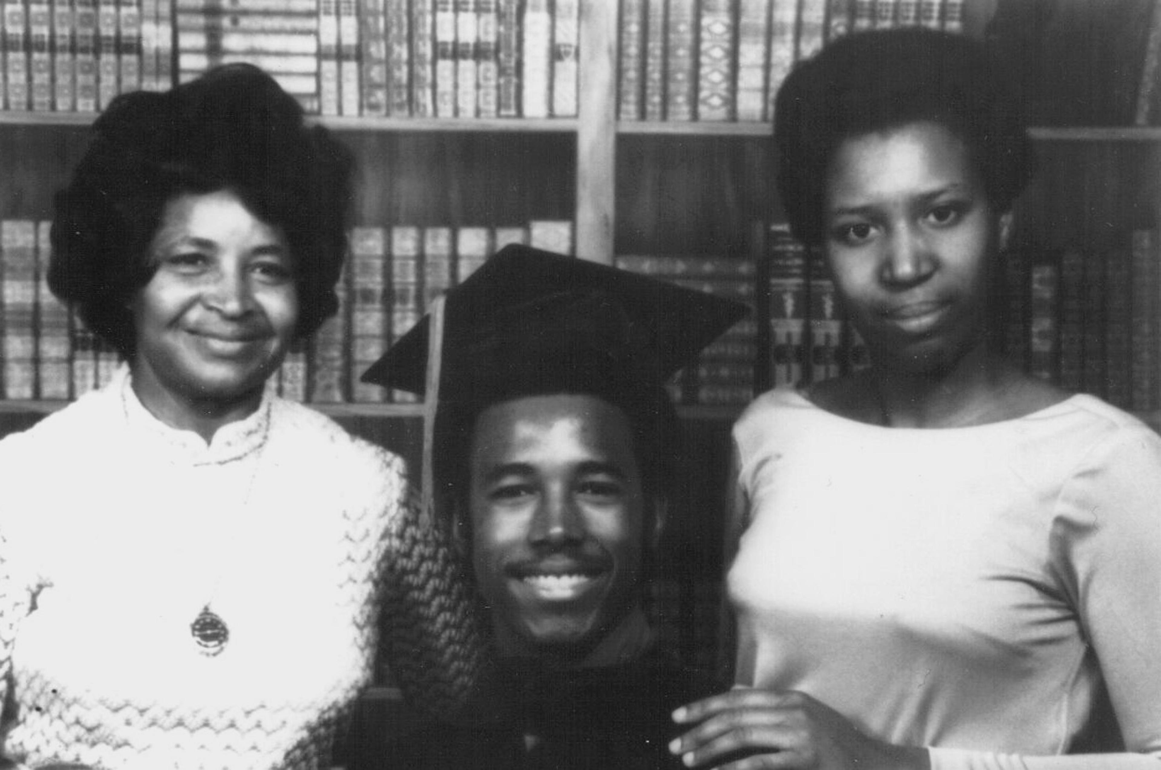 Ben Carson with his mother, Sonya, and his future wife, Candy after his graduation from Yale University, circa 1973.