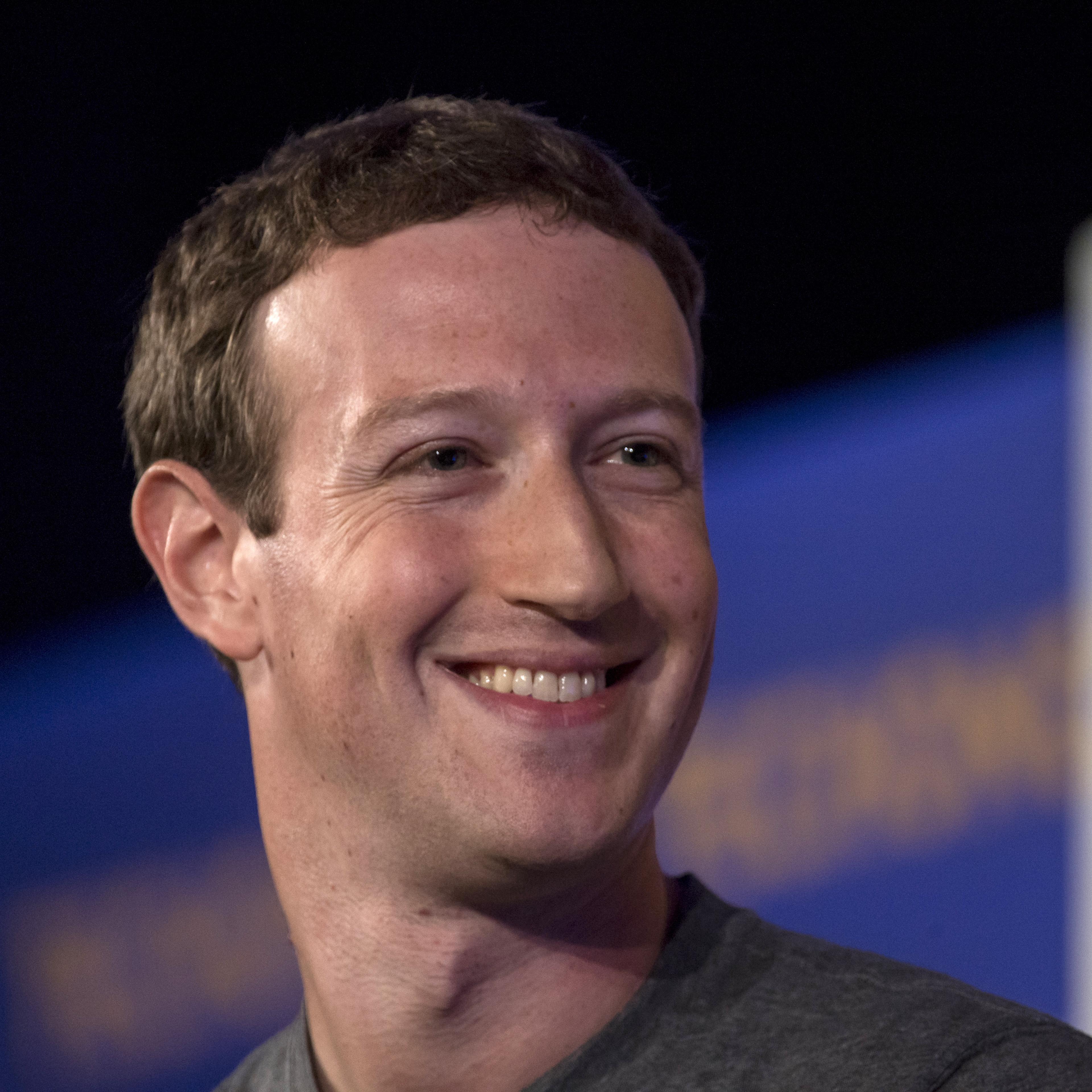 Mark Zuckerberg, chief executive officer and founder of Facebook Inc., reacts during a session at the Techonomy 2016 conference in Half Moon Bay, California, U.S., on Thursday, Nov. 10, 2016.