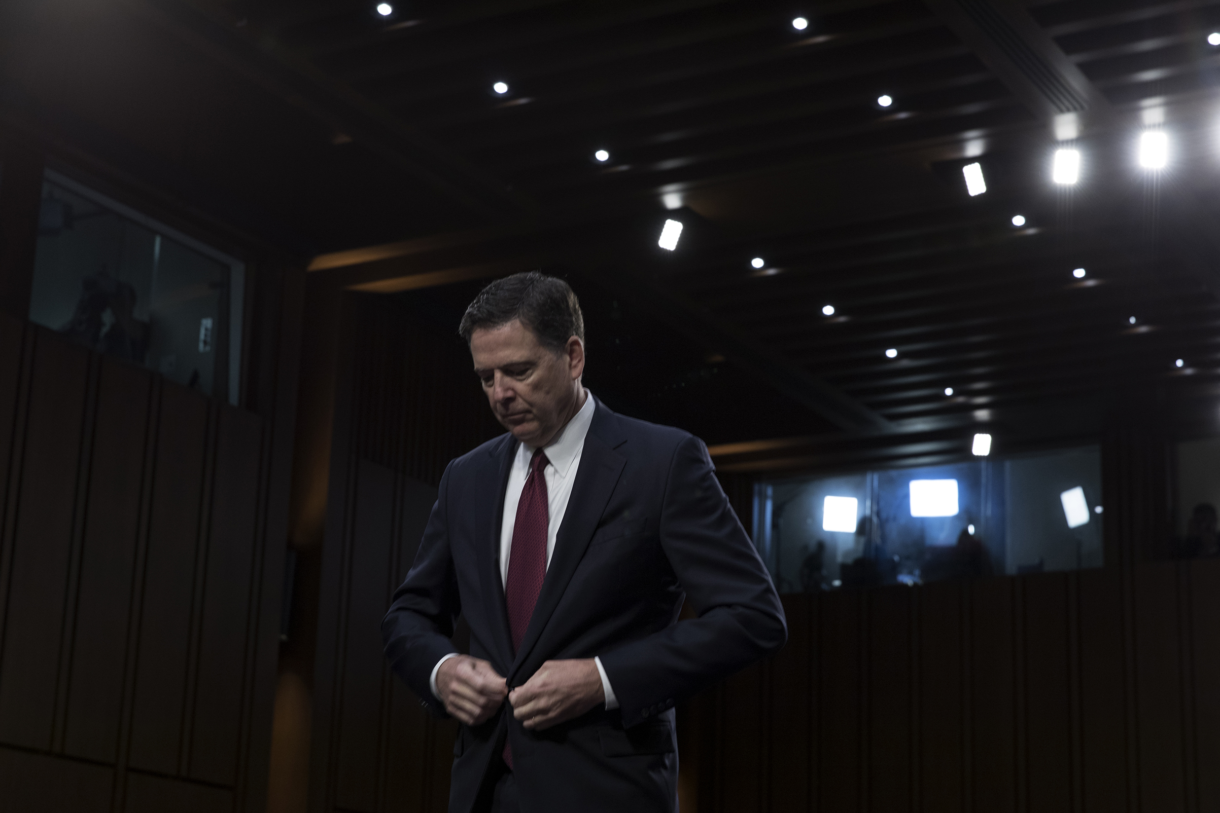 Former FBI Director James Comey testifies during a US Senate Select Committee on Intelligence hearing on Capitol Hill in Washington, DC, June 8, 2017.