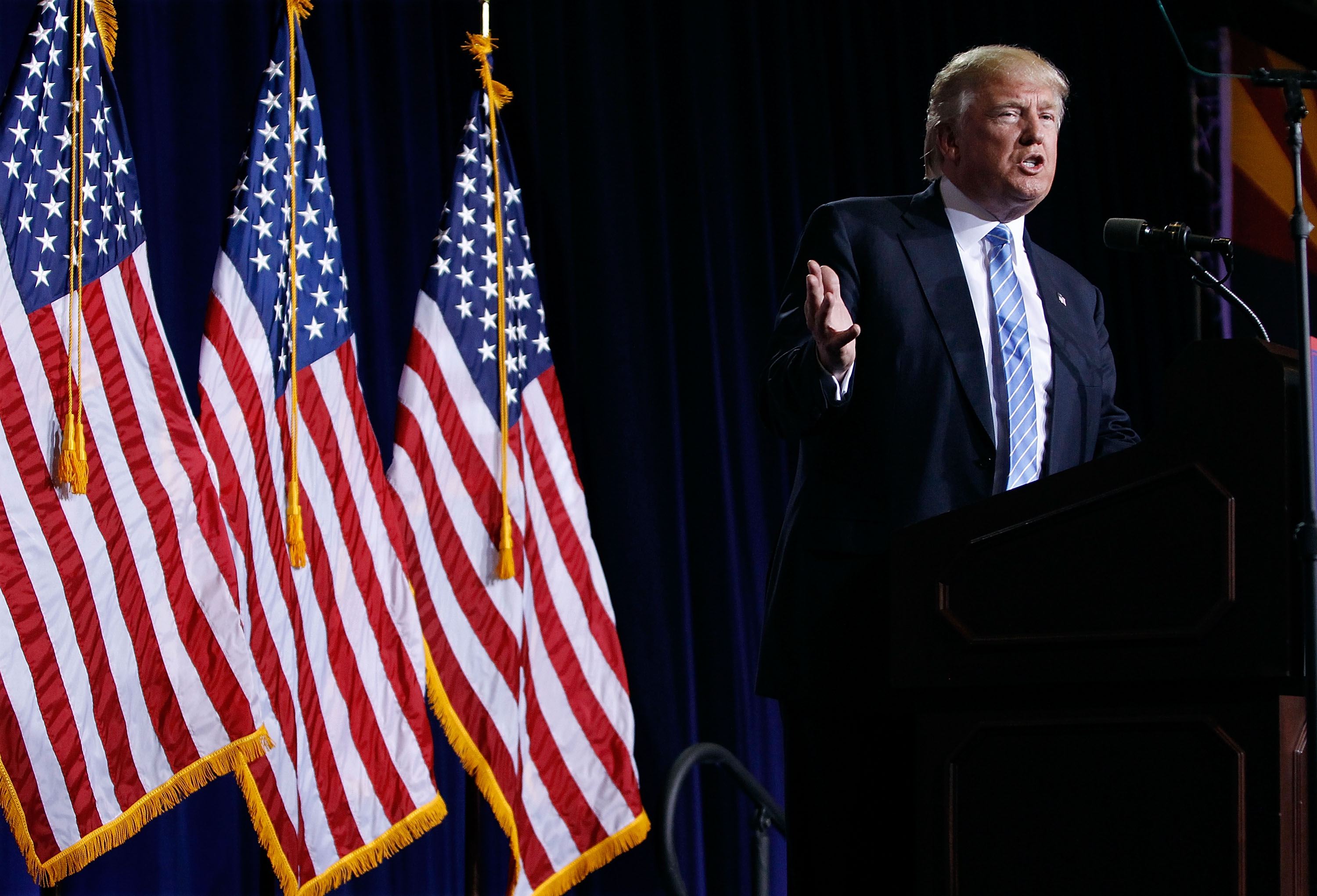 Donald Trump Speaks On Immigration At Rally In Phoenix