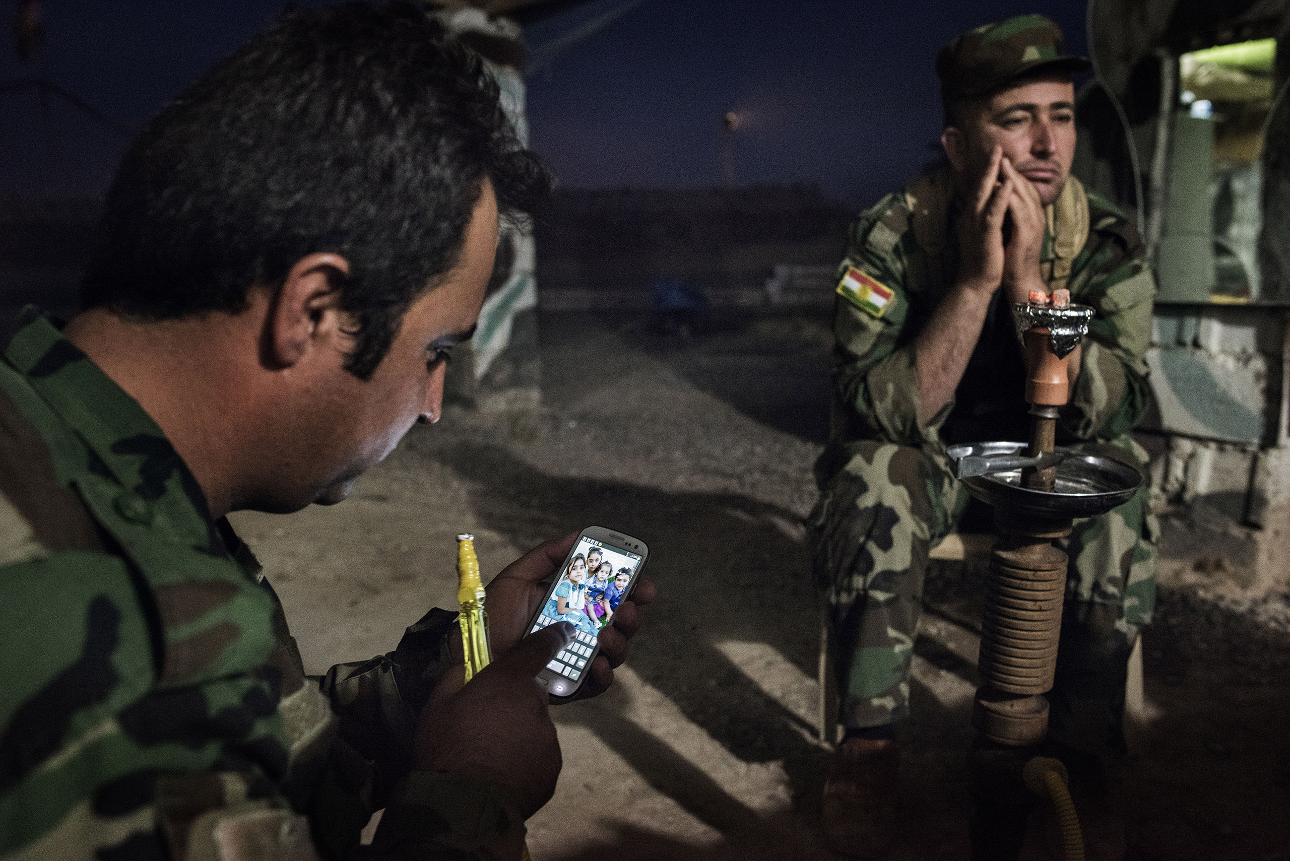 Makhmour Kurdistan Iraq May 08 2016Kurdish Peshmerga at front at Dogherkan, a small Peshmerga outposts near Makhmour.Makhmour Kurdistan Iraq May 08 2016Kurdish Peshmerga at front at Dogherkan, a small Peshmerga outposts near Makhmour.
