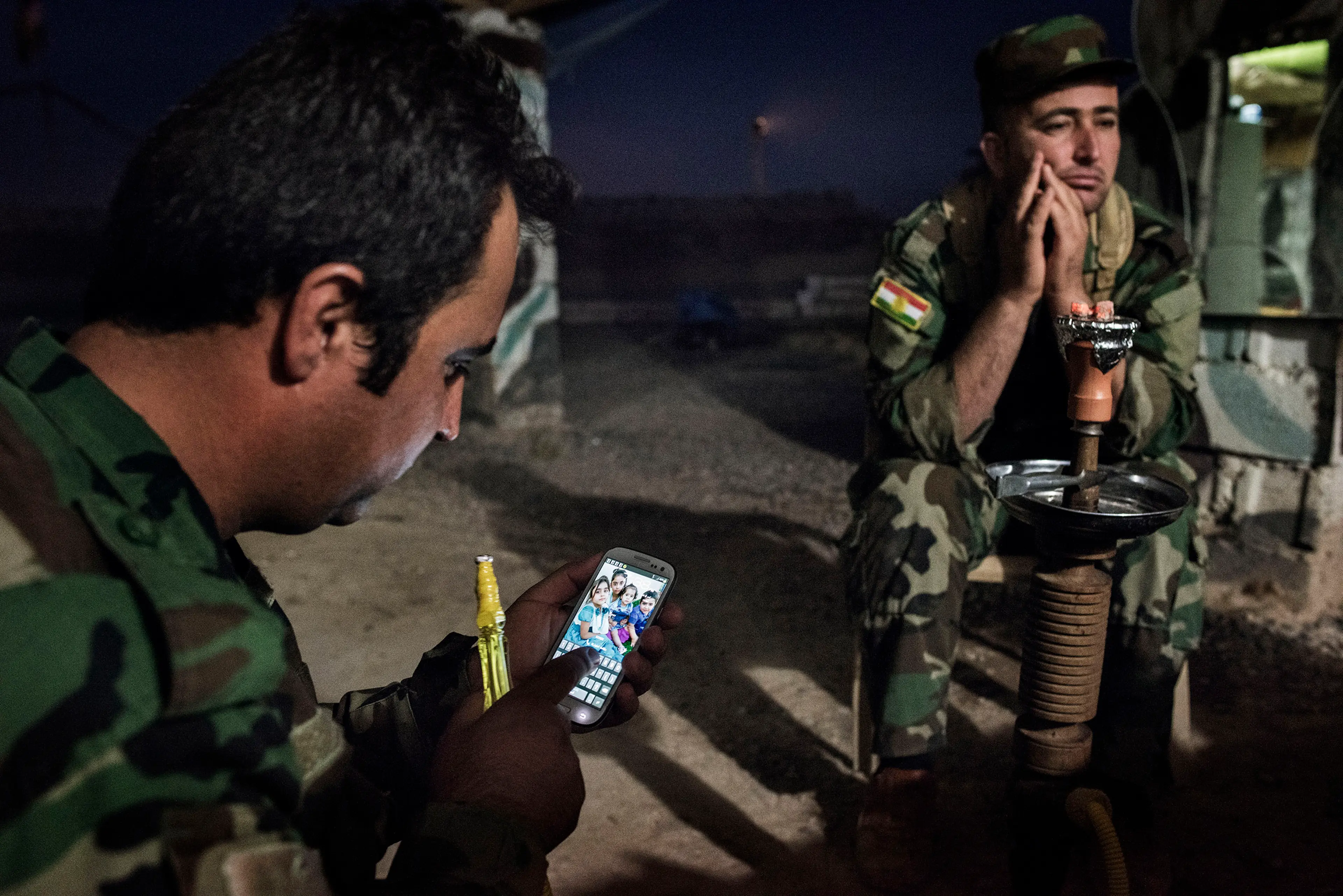 Makhmour Kurdistan Iraq May 08 2016Kurdish Peshmerga at front at Dogherkan, a small Peshmerga outposts near Makhmour.Makhmour Kurdistan Iraq May 08 2016Kurdish Peshmerga at front at Dogherkan, a small Peshmerga outposts near Makhmour.