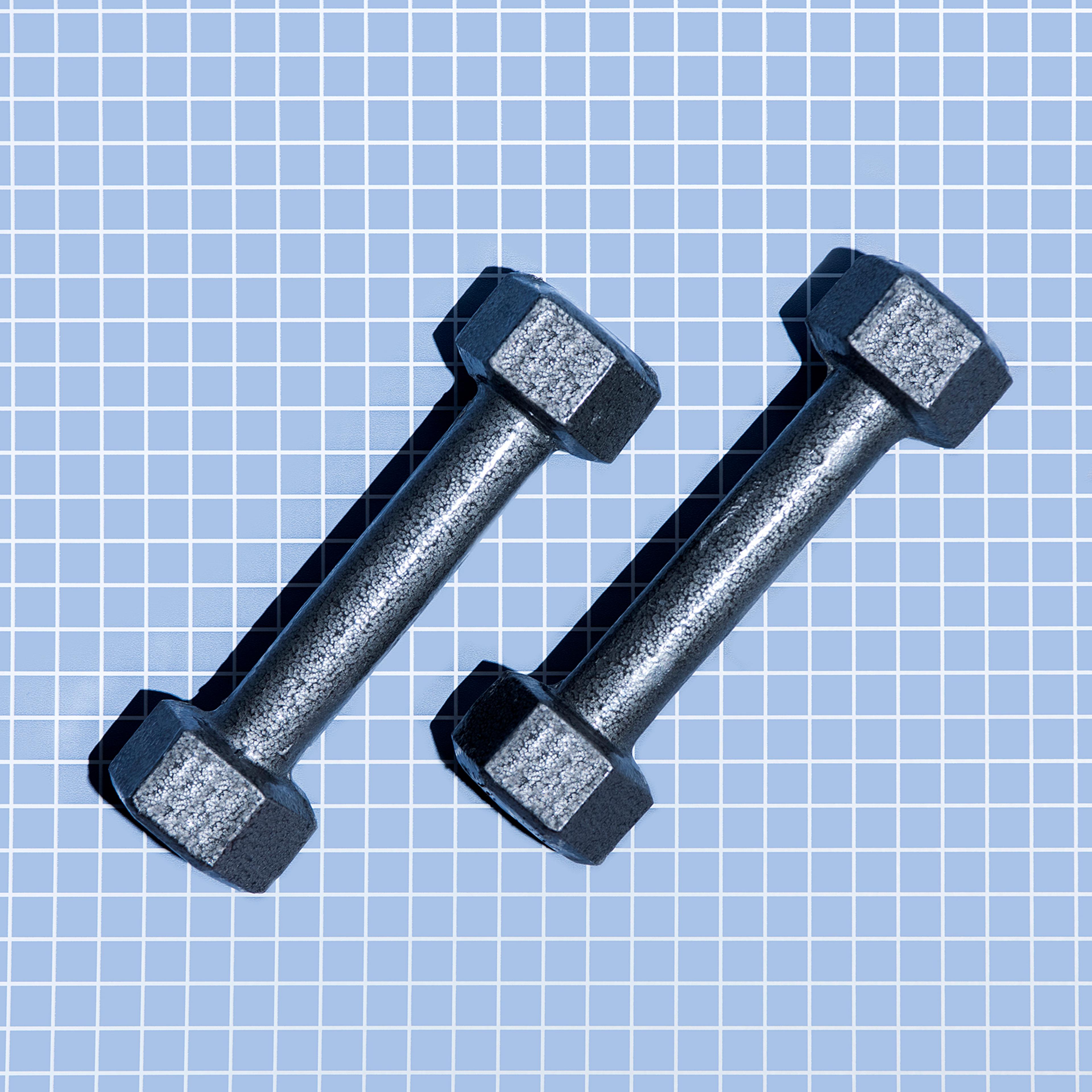 metal-weights-3-fitness-exercise-strength-health-betterment-body-image-motto-stock
