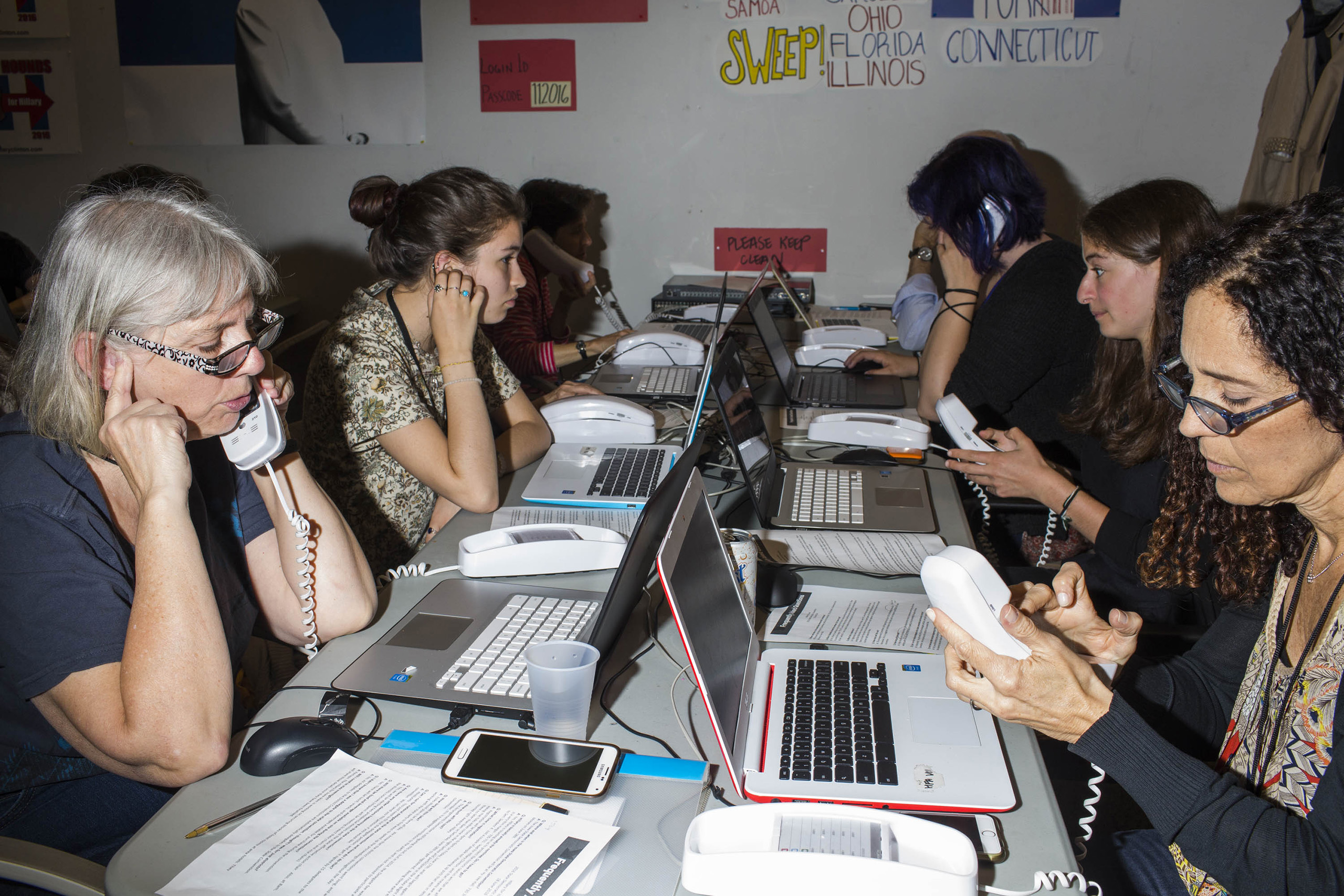 NEW YORK - MAY 24: Scenes from Inside the campaign headquarters of Hillary Clinton on May 24, 2016, in Brooklyn, NY. (Photo by Landon Nordeman)