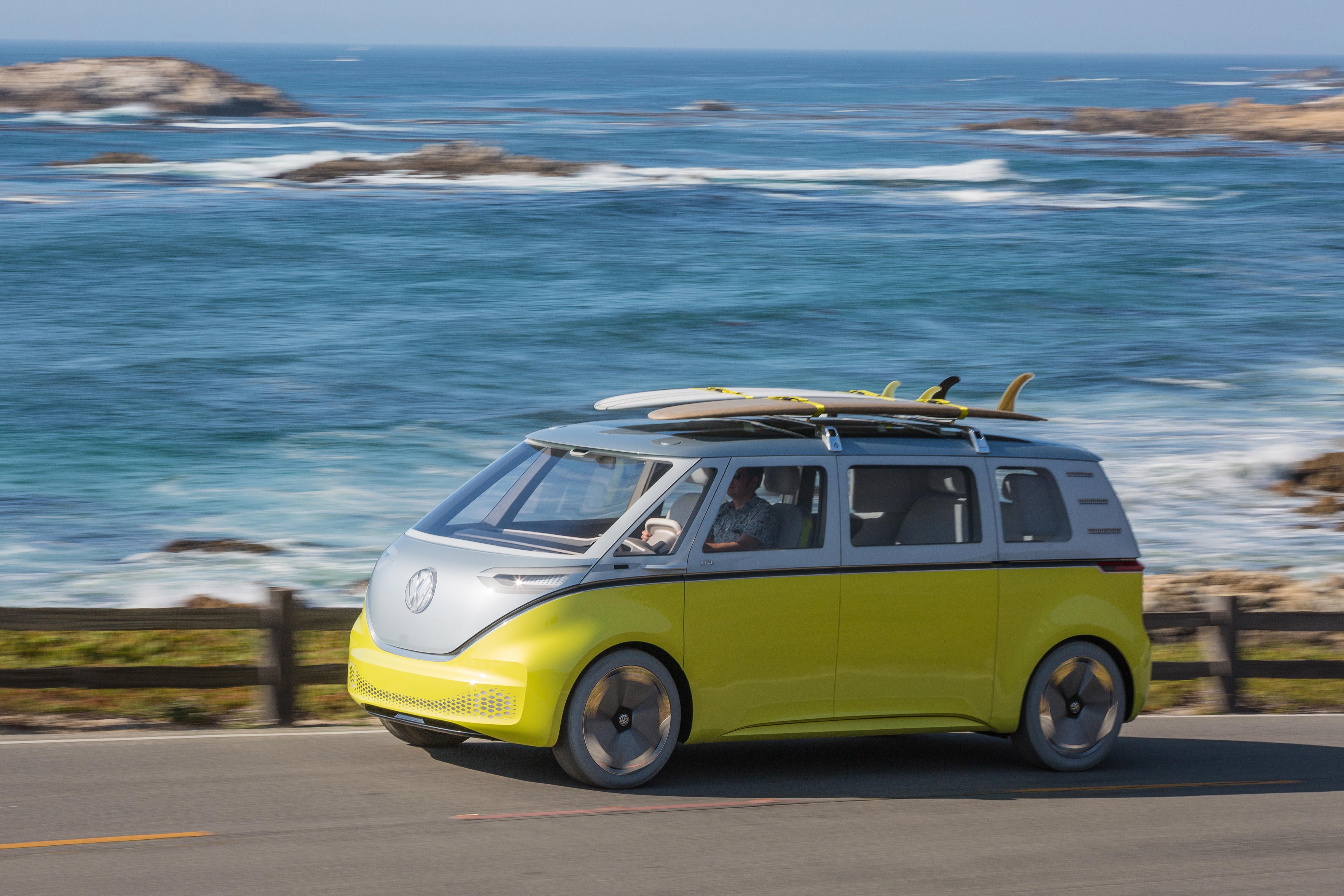 Volkswagen's I.D. Buzz prototype, which will use Nvidia's AI