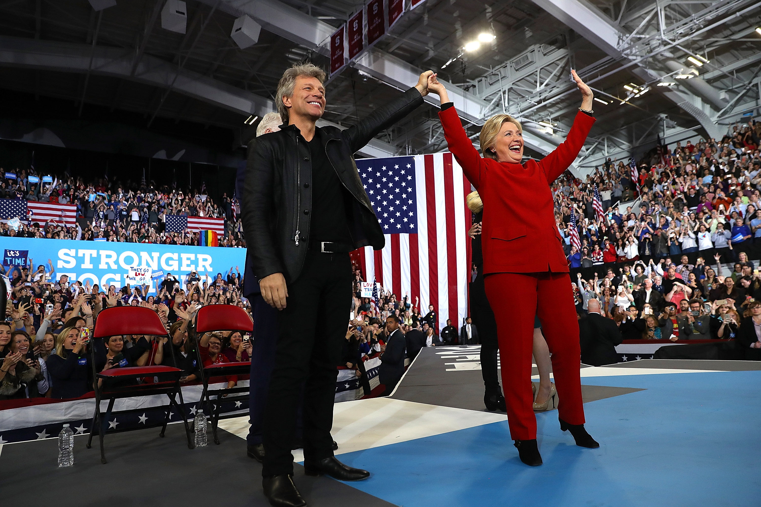 Hillary Clinton Campaigns Across US One Day Ahead Of Presidential Election