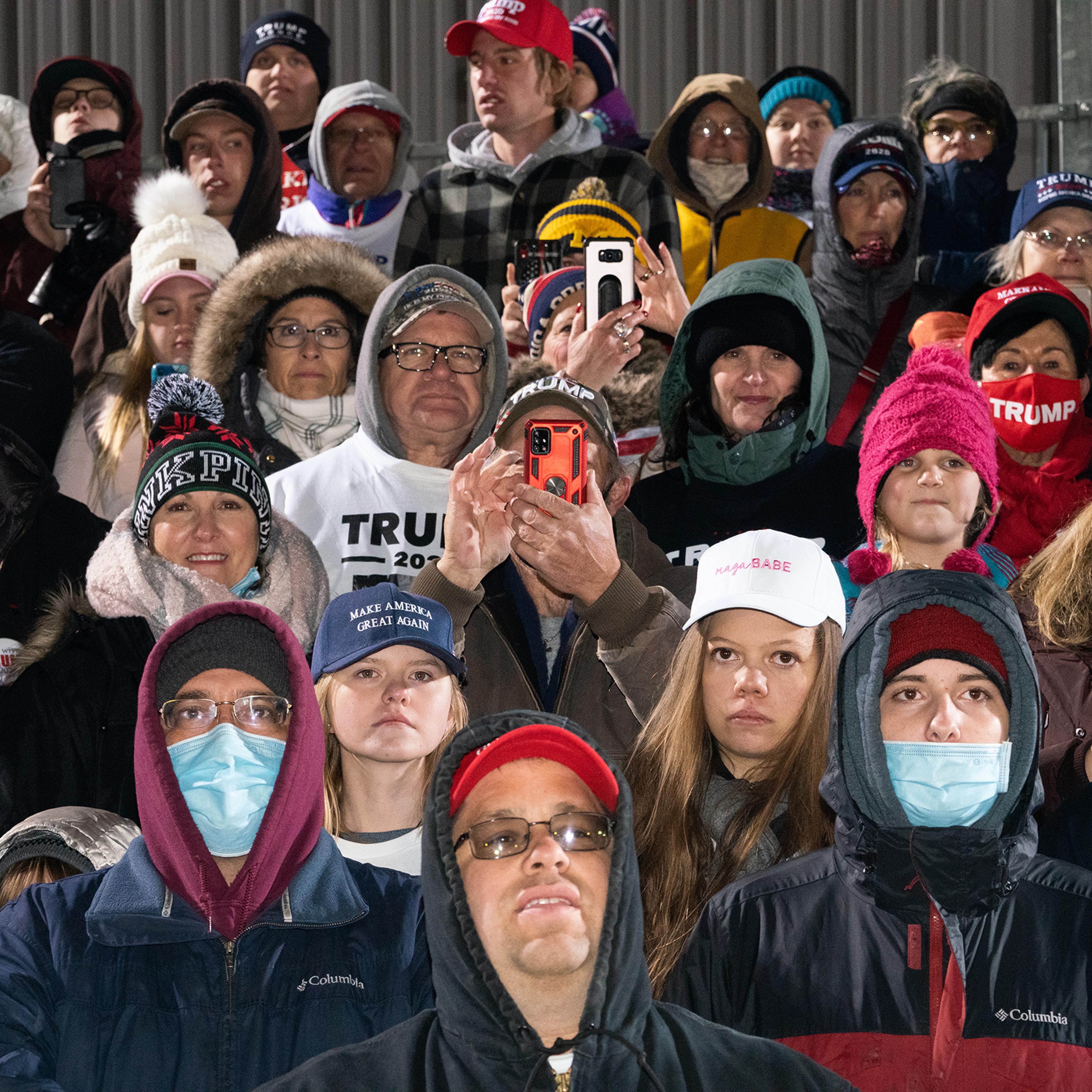 The President's supporters in Grand Rapids, Mich., ignored the chill at the final rally of his 2020 campaign.