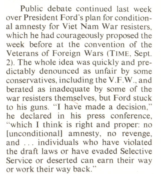 amnesty: Sept. 9, 1974